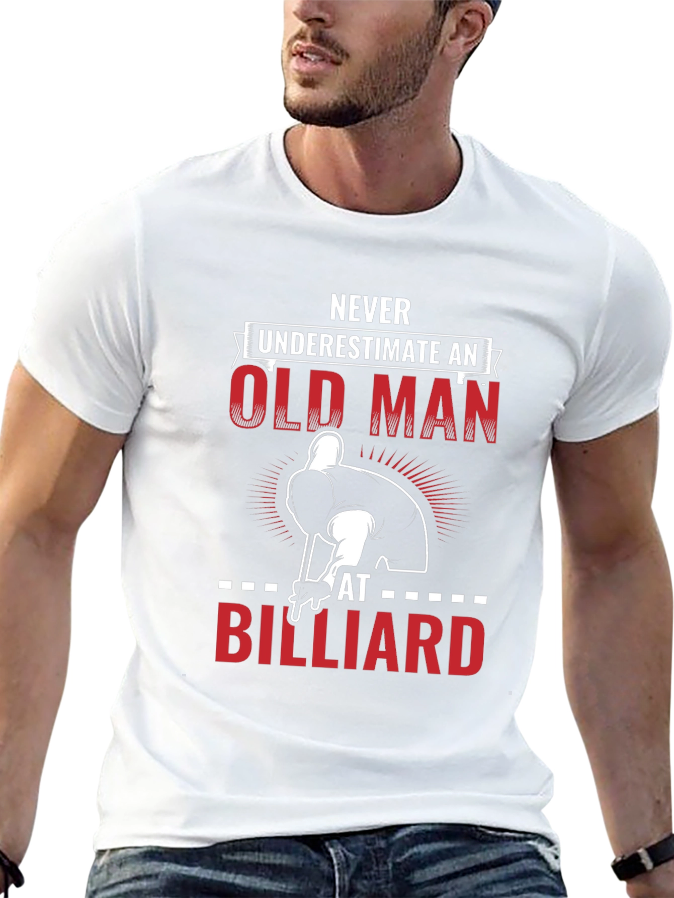 Never Underestimate Old Man Billiard T-Shirt