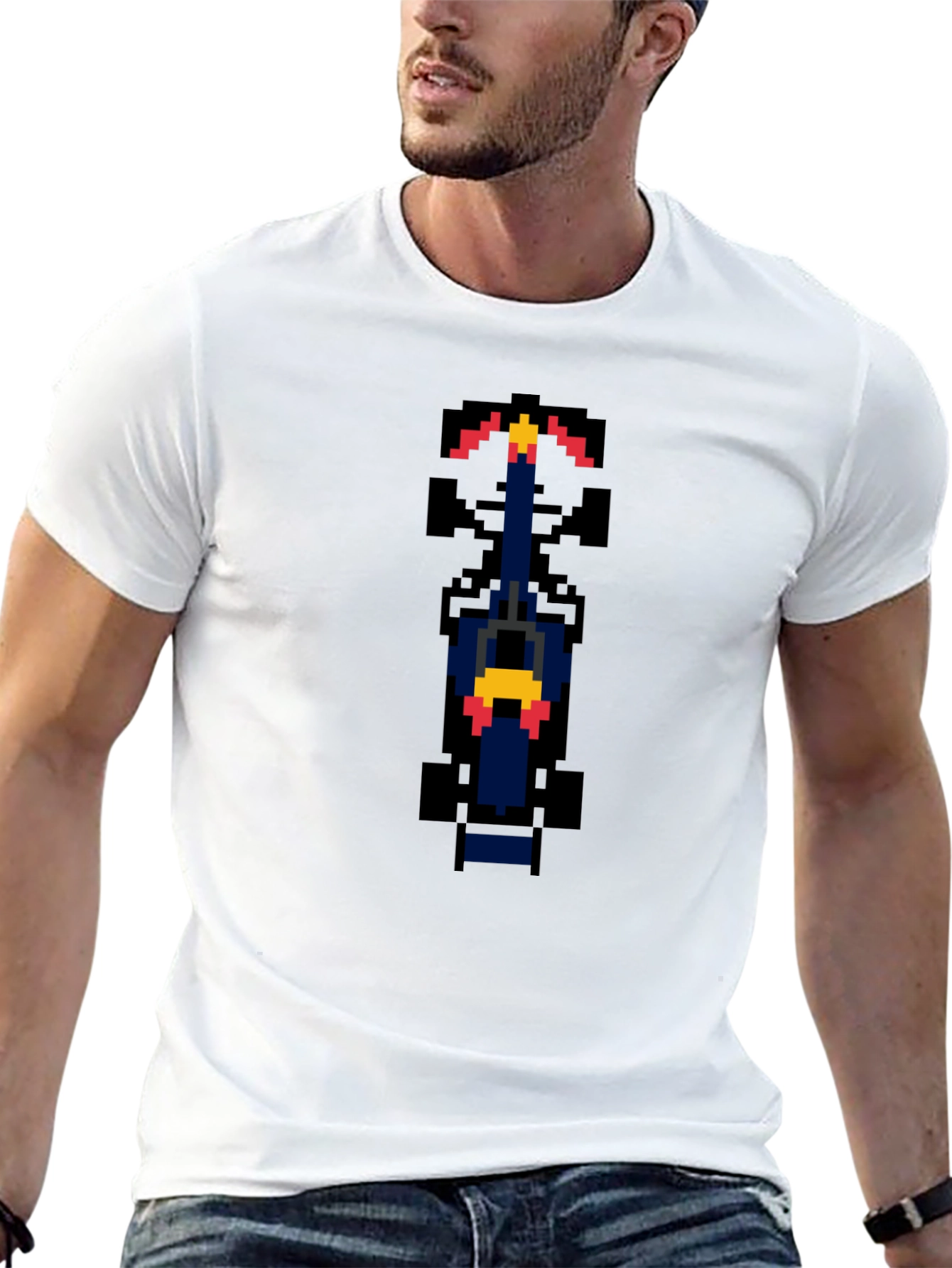Retro Pixel Racer T-Shirt - Black