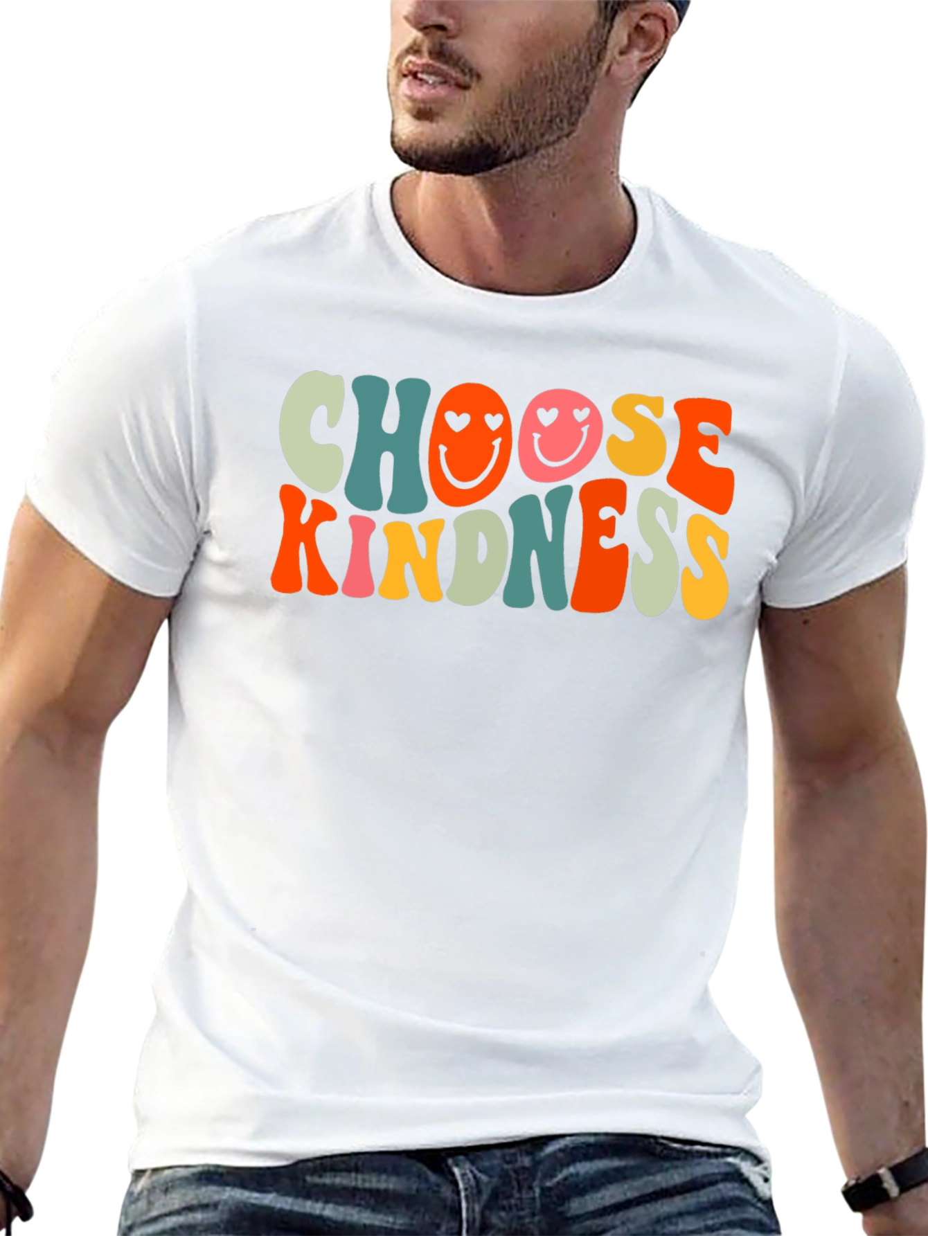Choose Kindness Graphic Tee - Retro Smiley Face T-Shirt