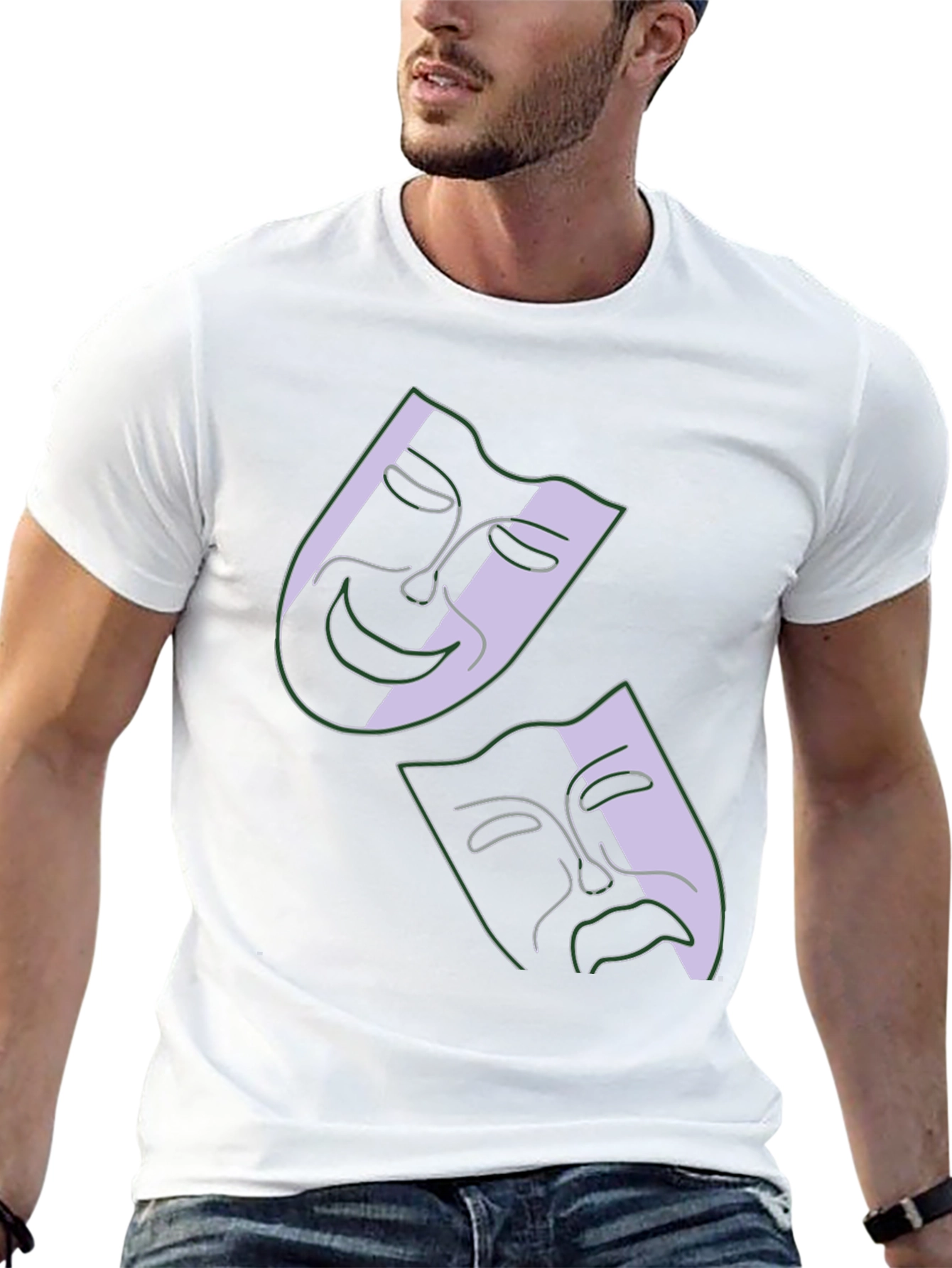 Comedy & Tragedy Masks Graphic Black T-Shirt