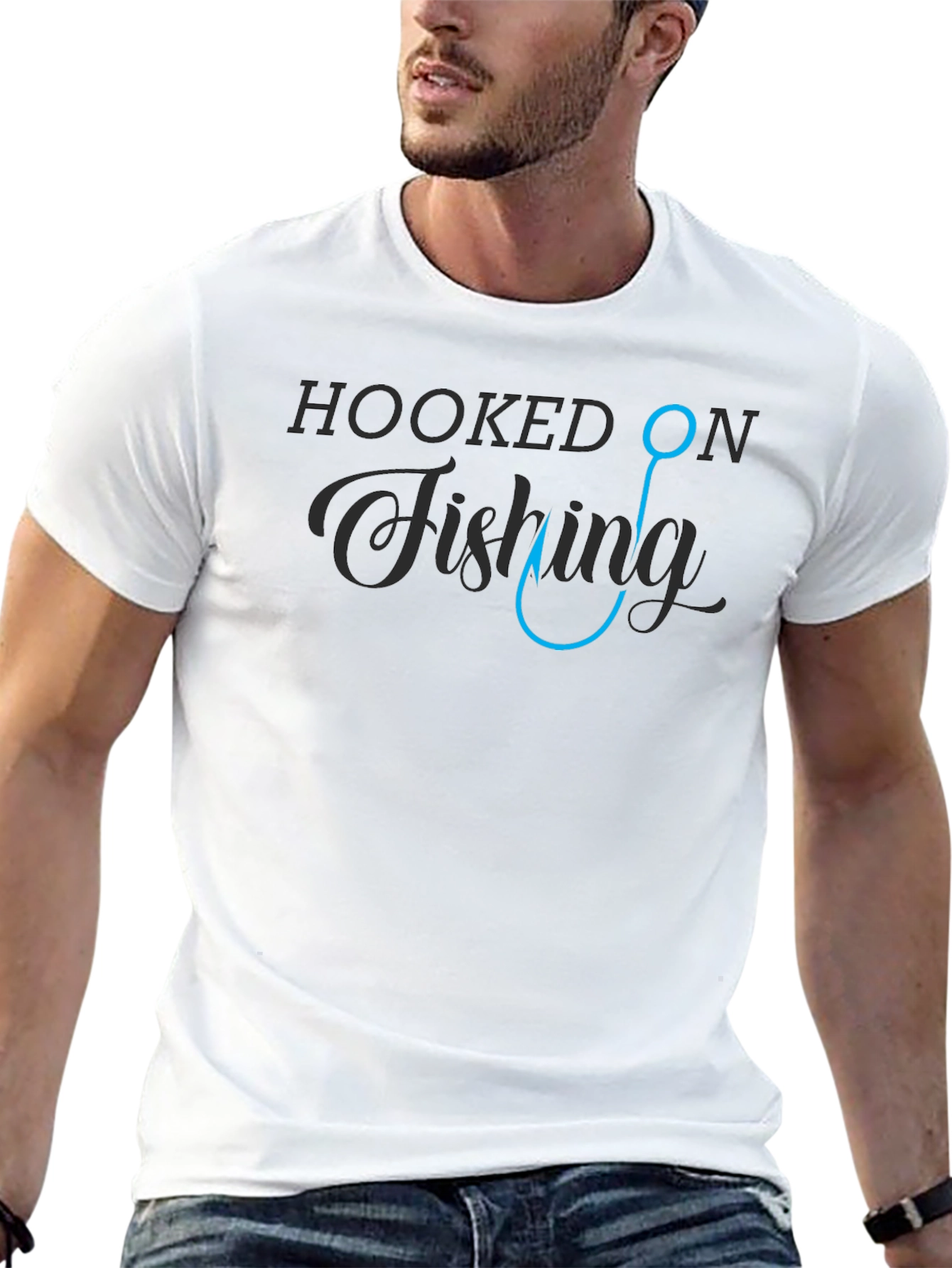 Hooked on Fishing Black T-Shirt