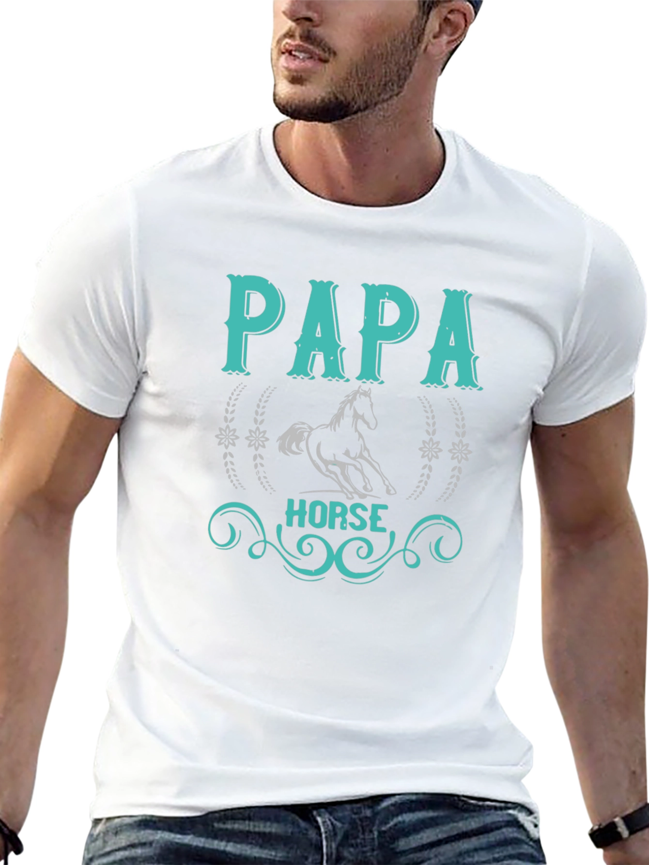 Papa Horse T-Shirt: Equestrian Fathers Day Gift