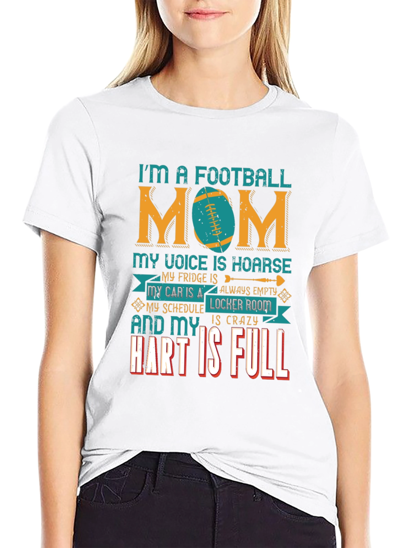 Football Mom T-Shirt - Crazy Schedule Full Heart