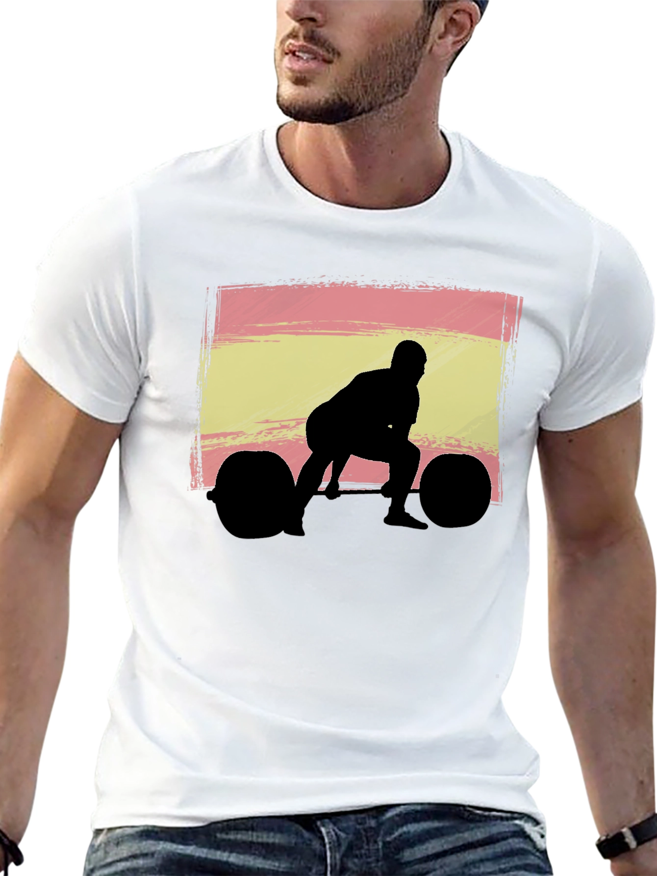Weightlifting Spain Flag Graphic T-Shirt