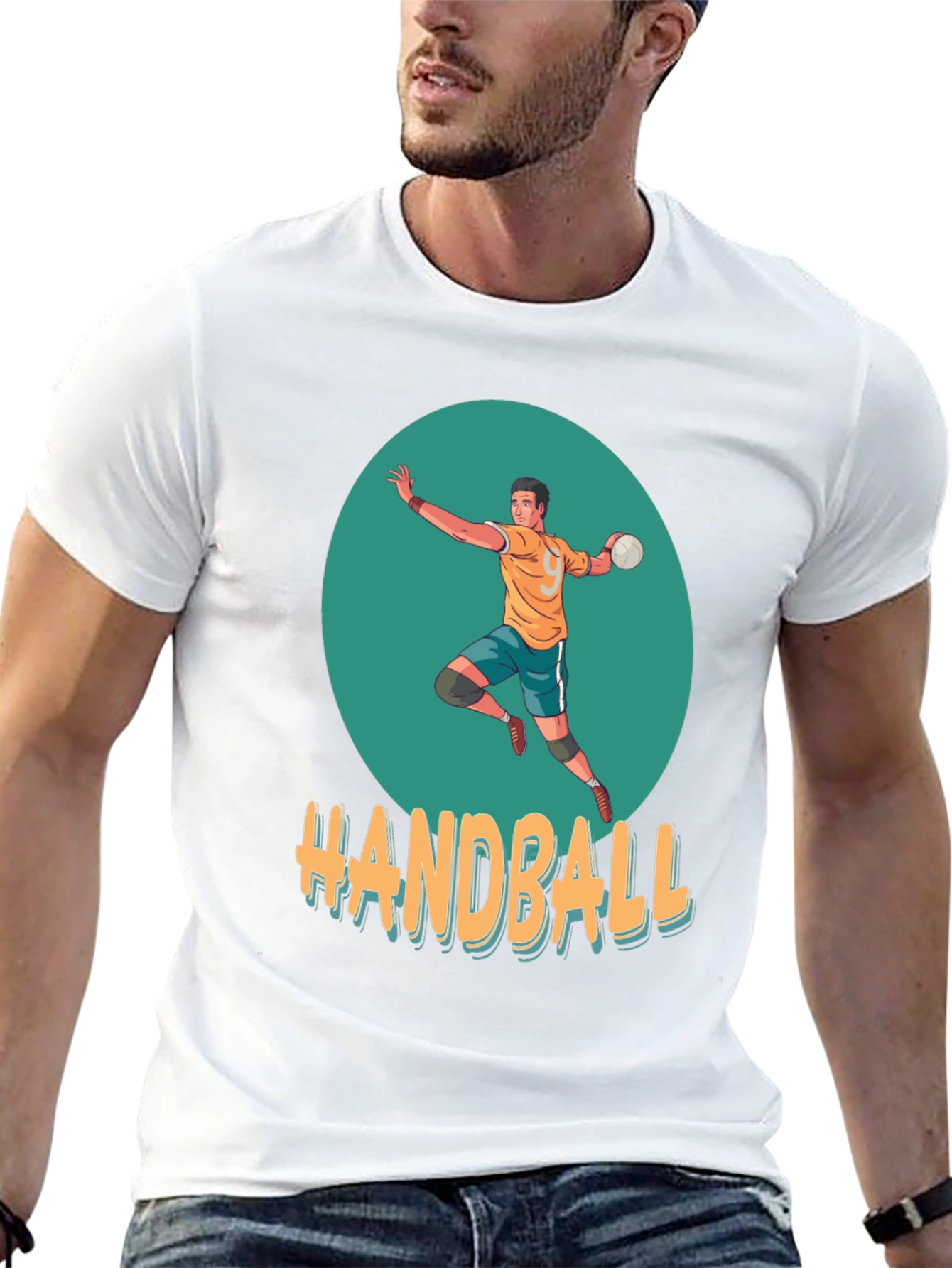 Handball Player Graphic T-Shirt