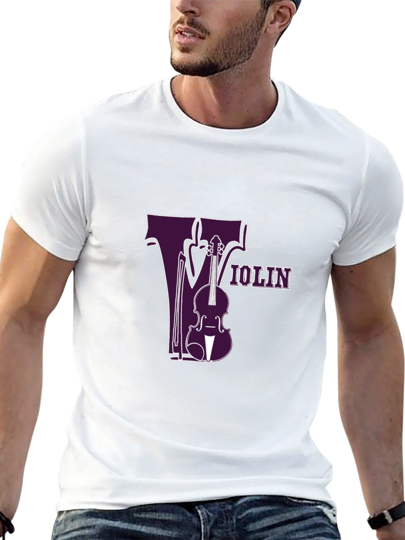 Violin Graphic Tee - Music Lovers Black T-Shirt
