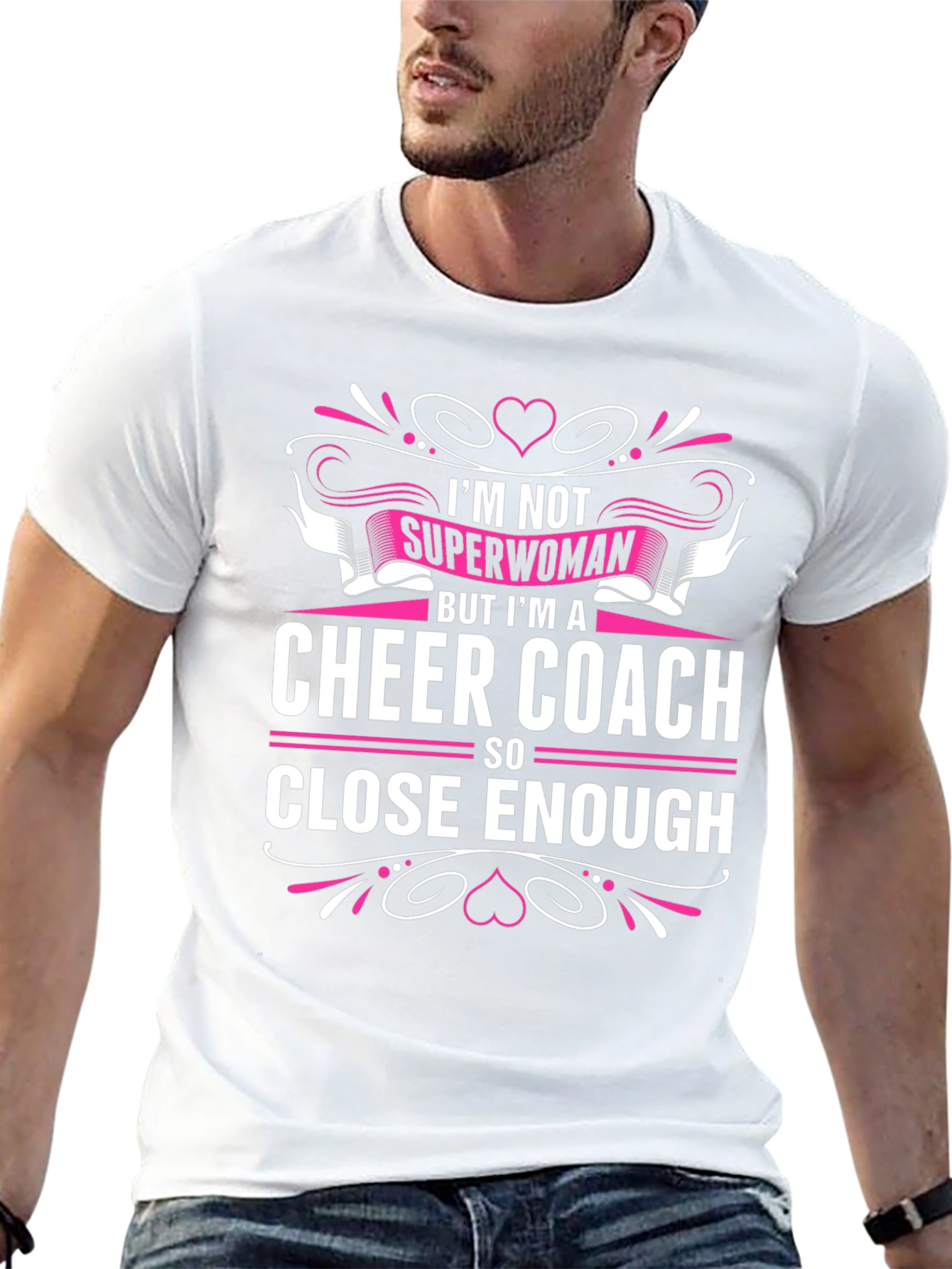 Cheer Coach Graphic Tee - Superwoman Close Enough T-Shirt
