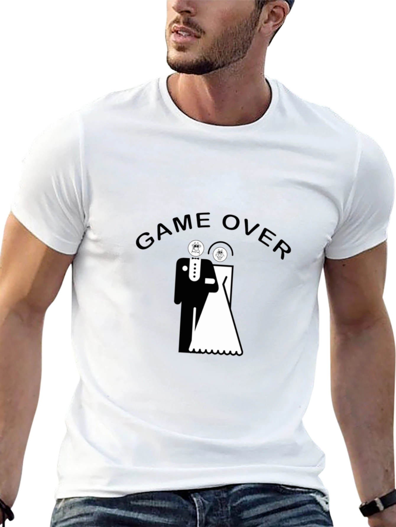 Game Over Wedding Humor Black T-Shirt