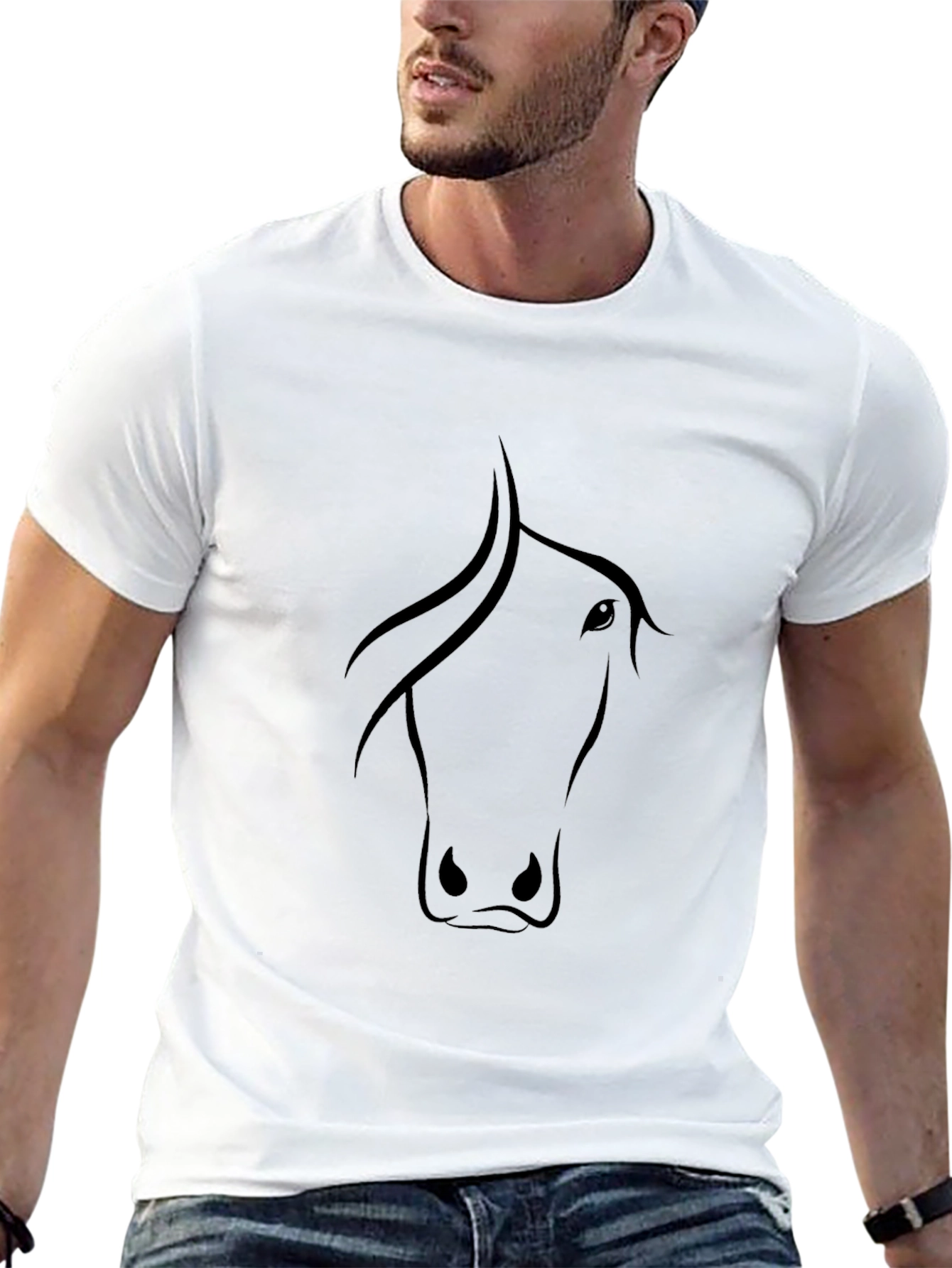 Black Horse Silhouette T-Shirt - Unisex Casual Tee