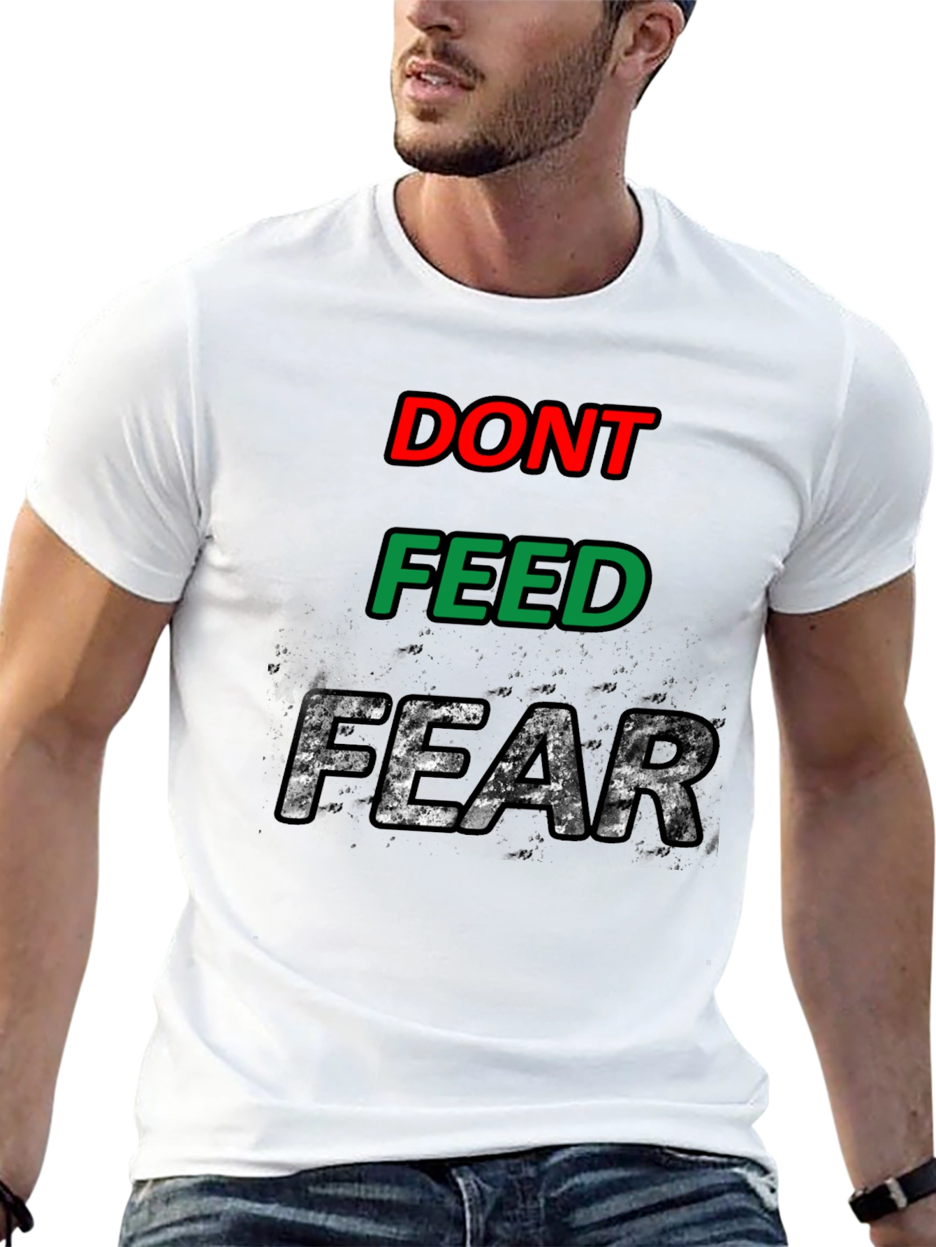 Dont Feed Fear Graphic Tee - Motivational Black T-Shirt