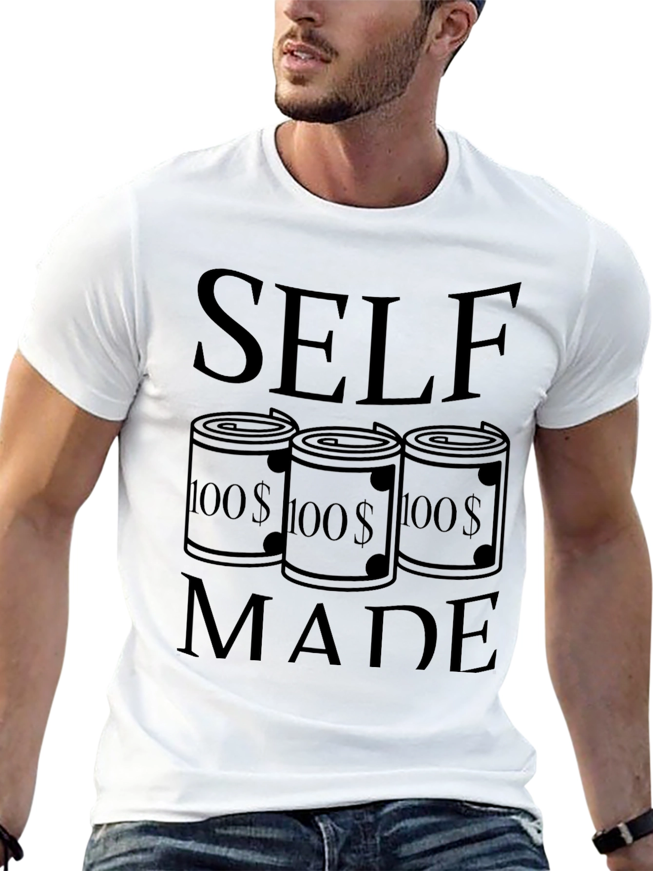 Self Made Black Graphic T-Shirt