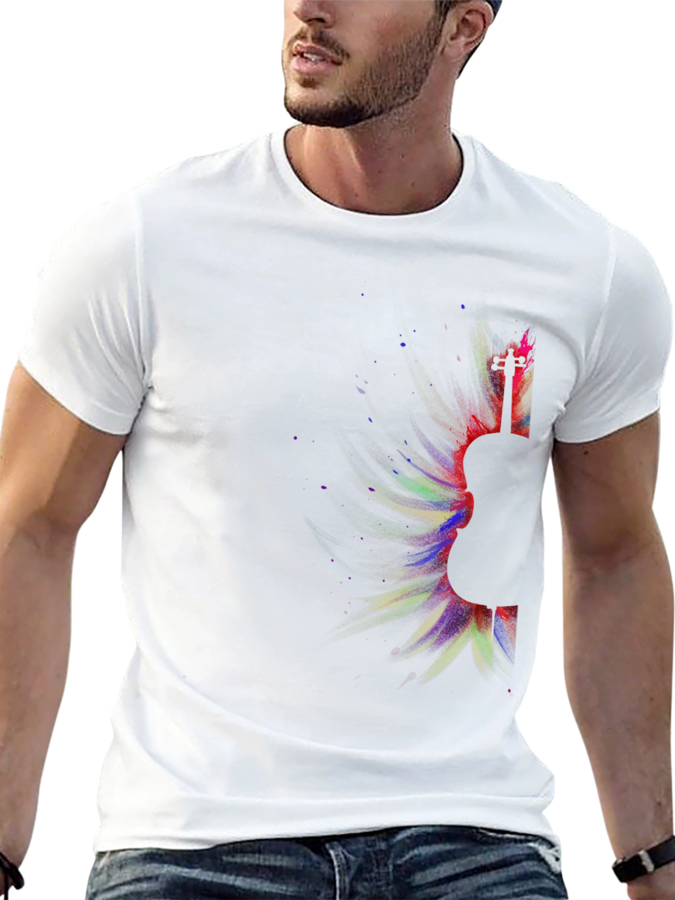 Guitar Burst Graphic Tee - Music Lovers T-Shirt