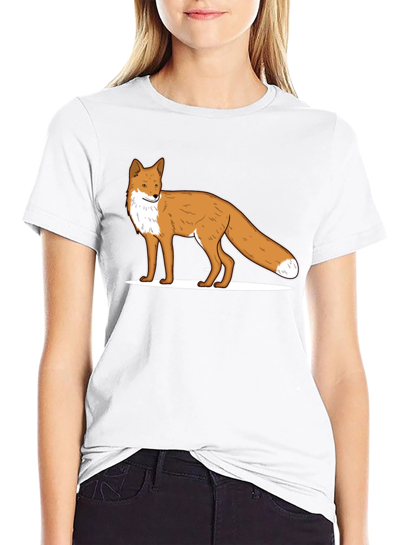 Fox Graphic Black T-Shirt - Animal Print Tee
