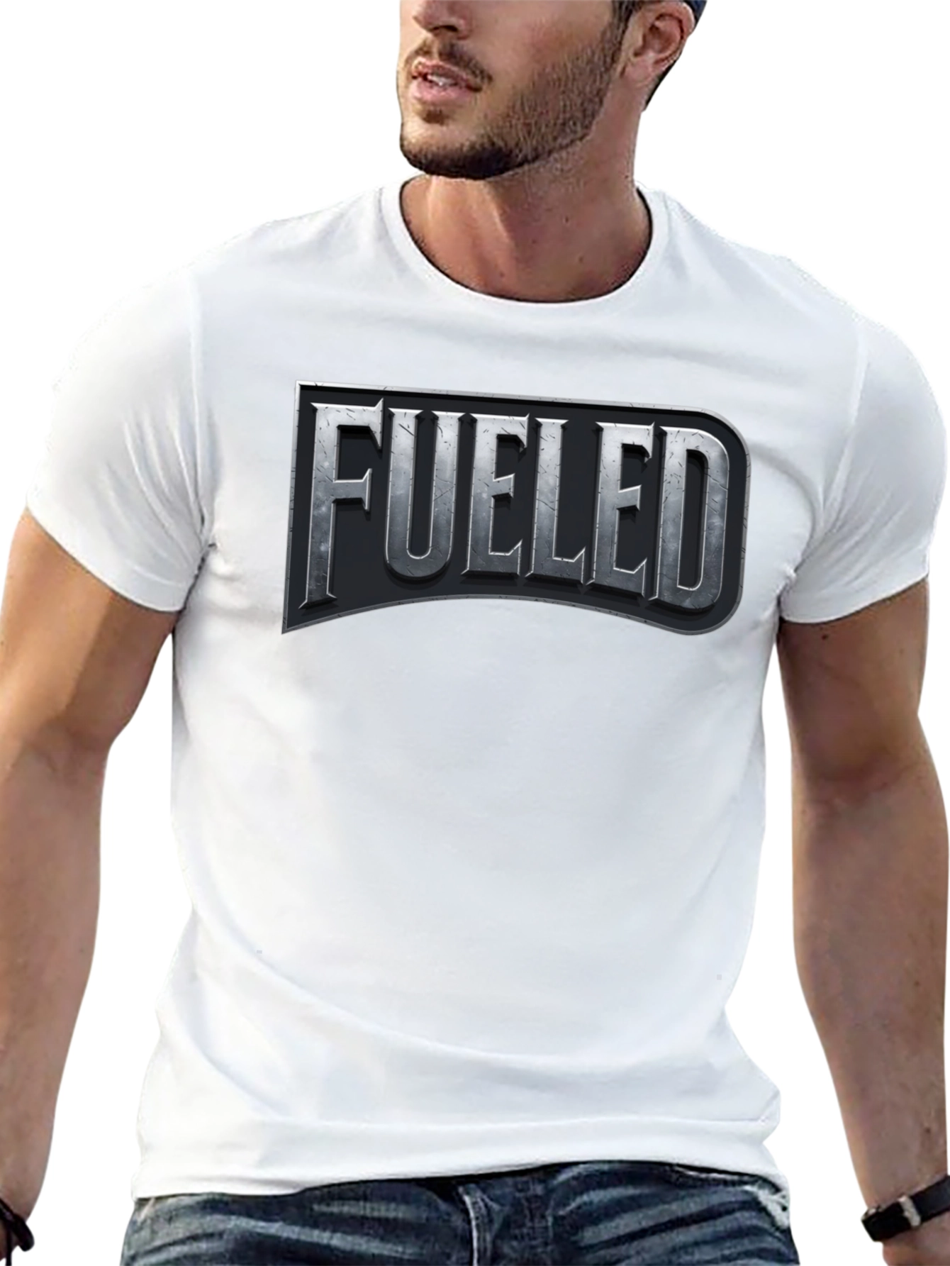 Fueled Graphic T-Shirt - Black Crew Neck
