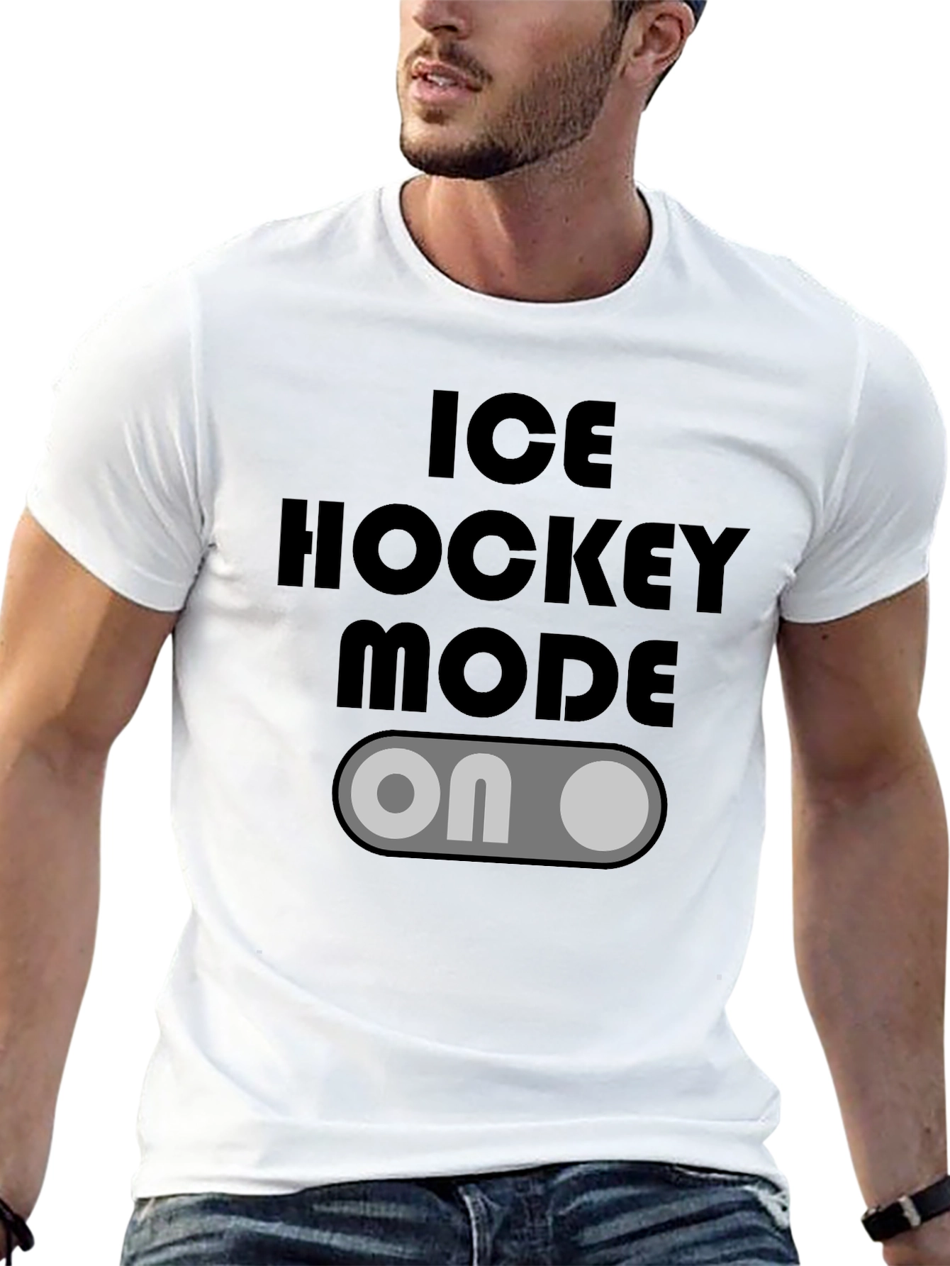 Ice Hockey Mode On T-Shirt