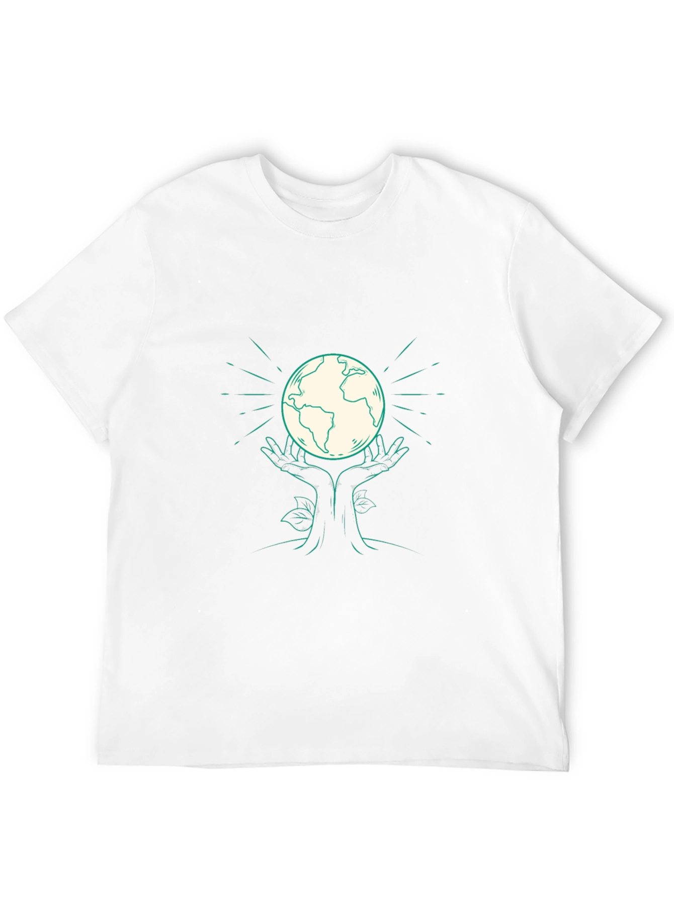 Earth Hands Graphic Tee - Black Cotton T-Shirt