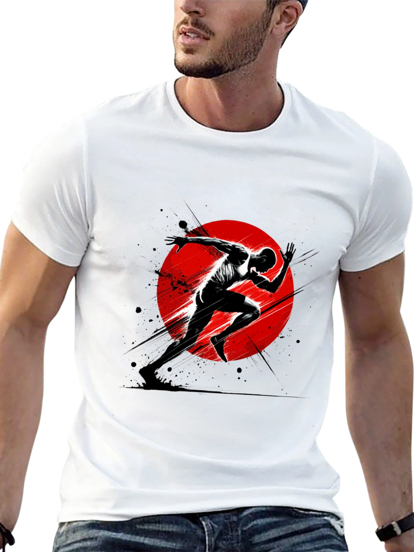 Runner Graphic Tee - Black Athletic T-Shirt