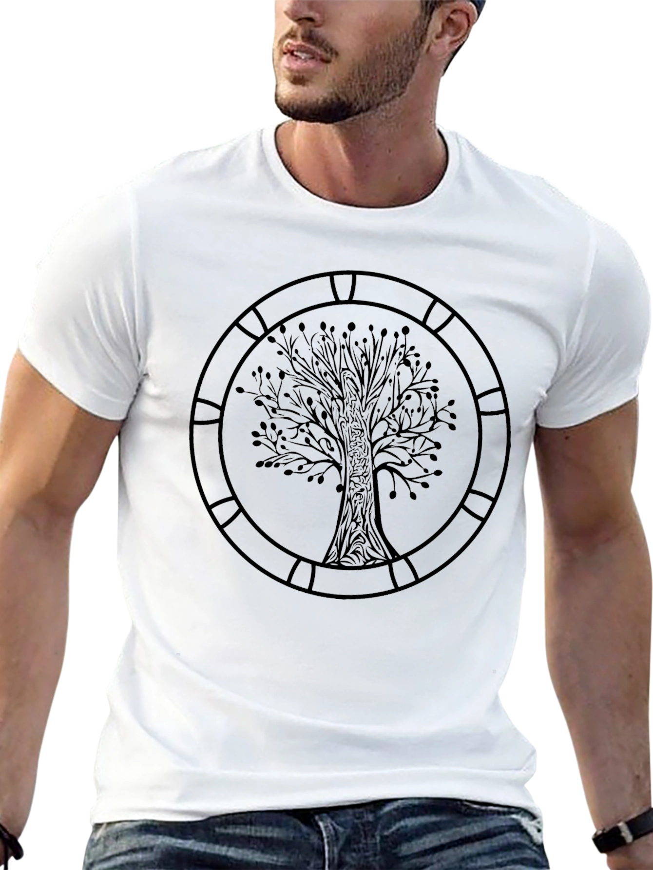 Mens Black Tree of Life Graphic Tee