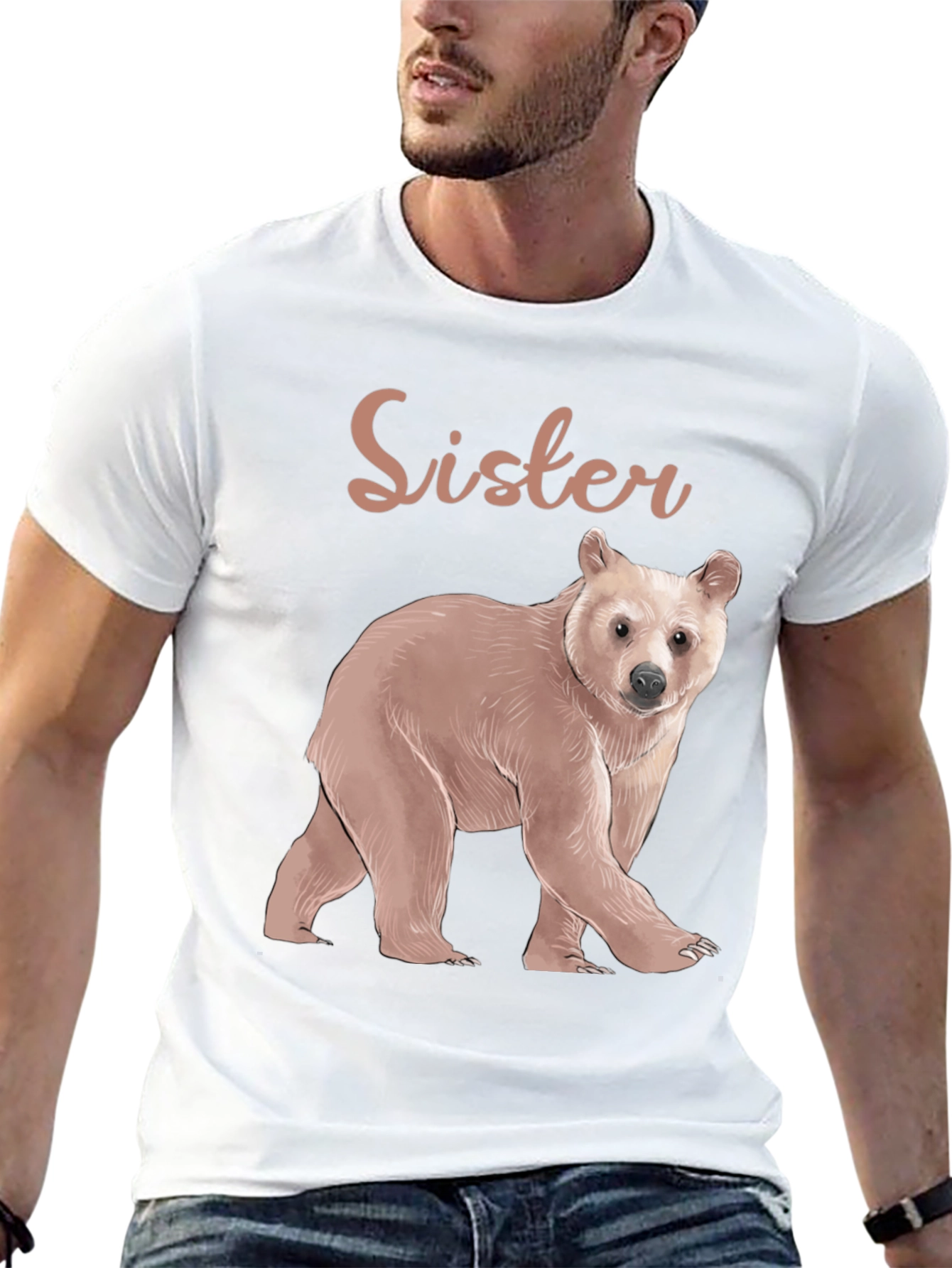 Sister Bear Graphic Tee - Black Unisex Shirt