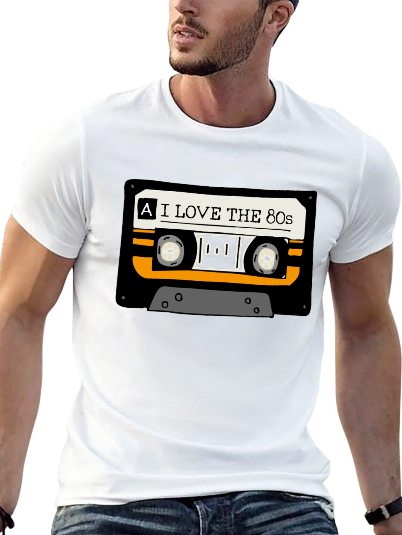 I Love The 80s Cassette Tape Black T-Shirt
