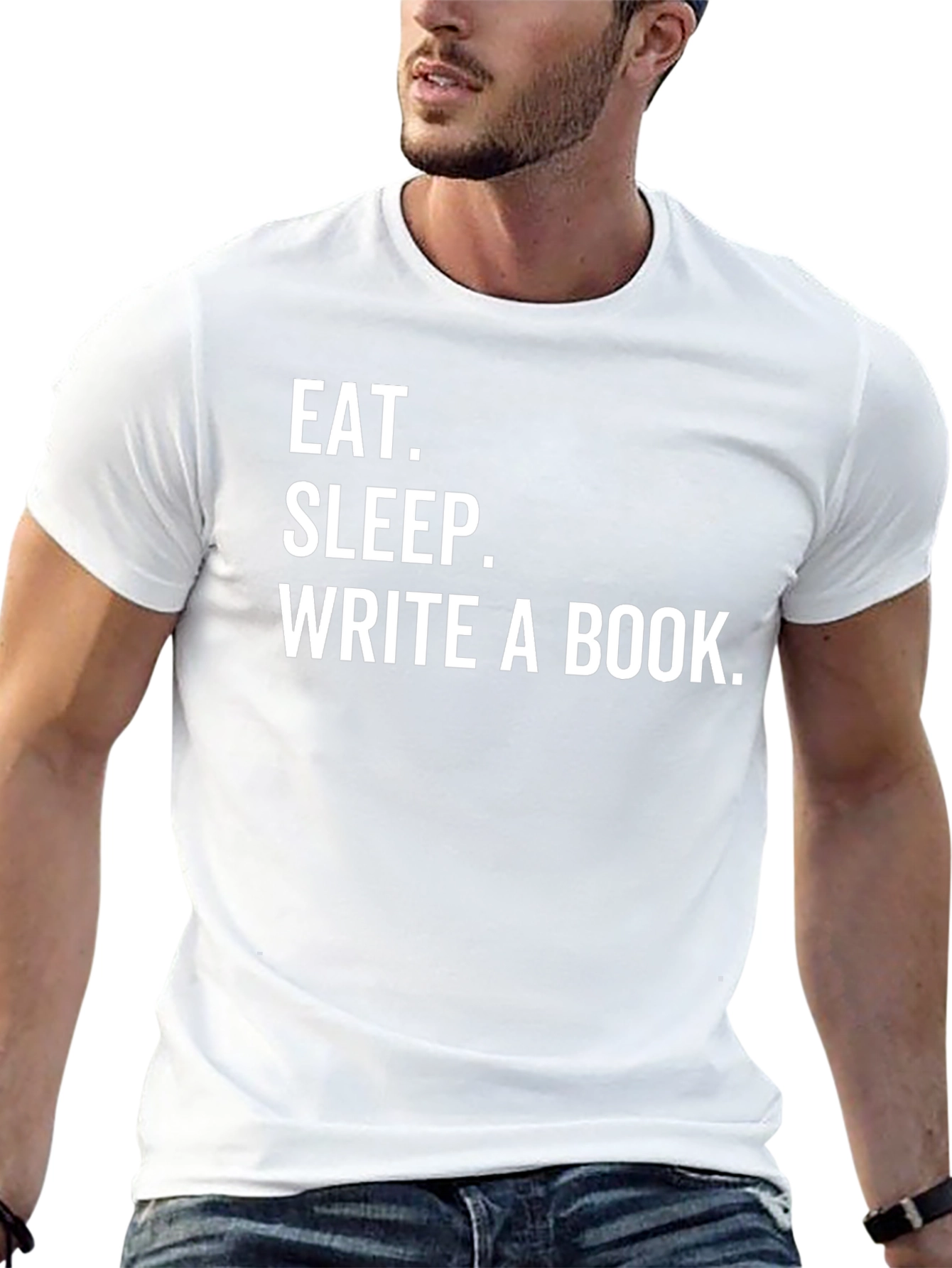 Eat Sleep Write a Book Black T-Shirt