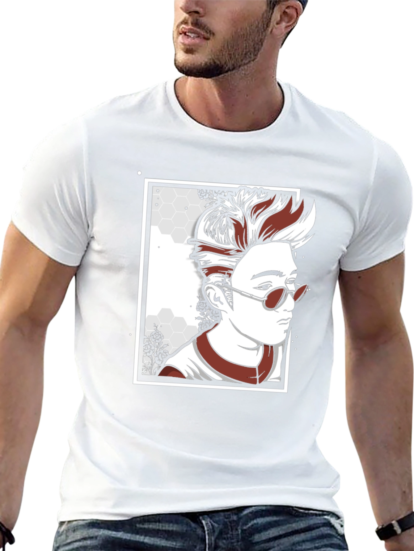Cool Graphic T-Shirt with Illustrated Man