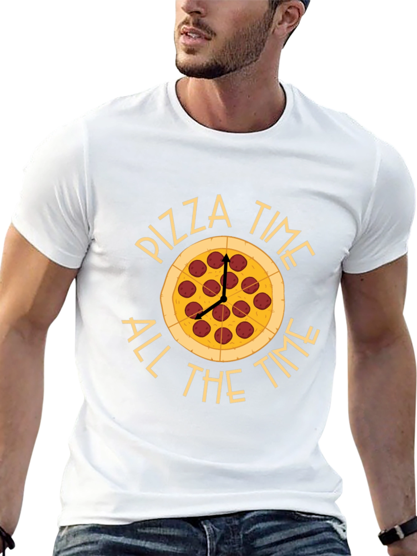 Pizza Time All The Time Black T-Shirt