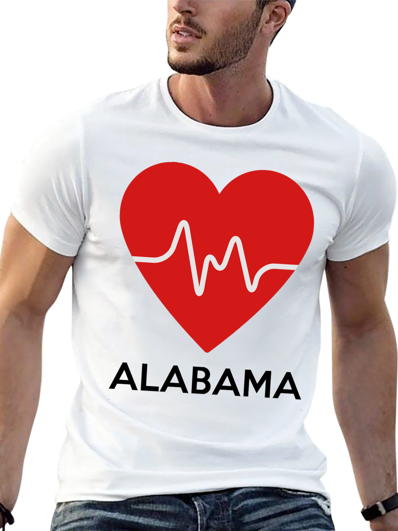 Alabama Heartbeat Graphic Tee - Black