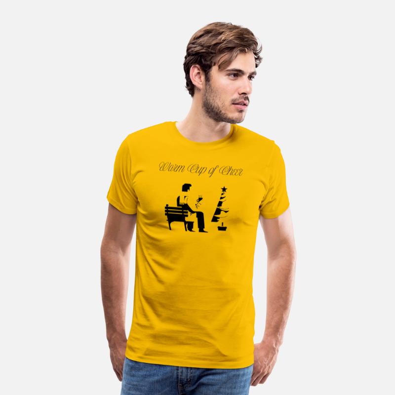 Christmas minimalist man with cup of cheer