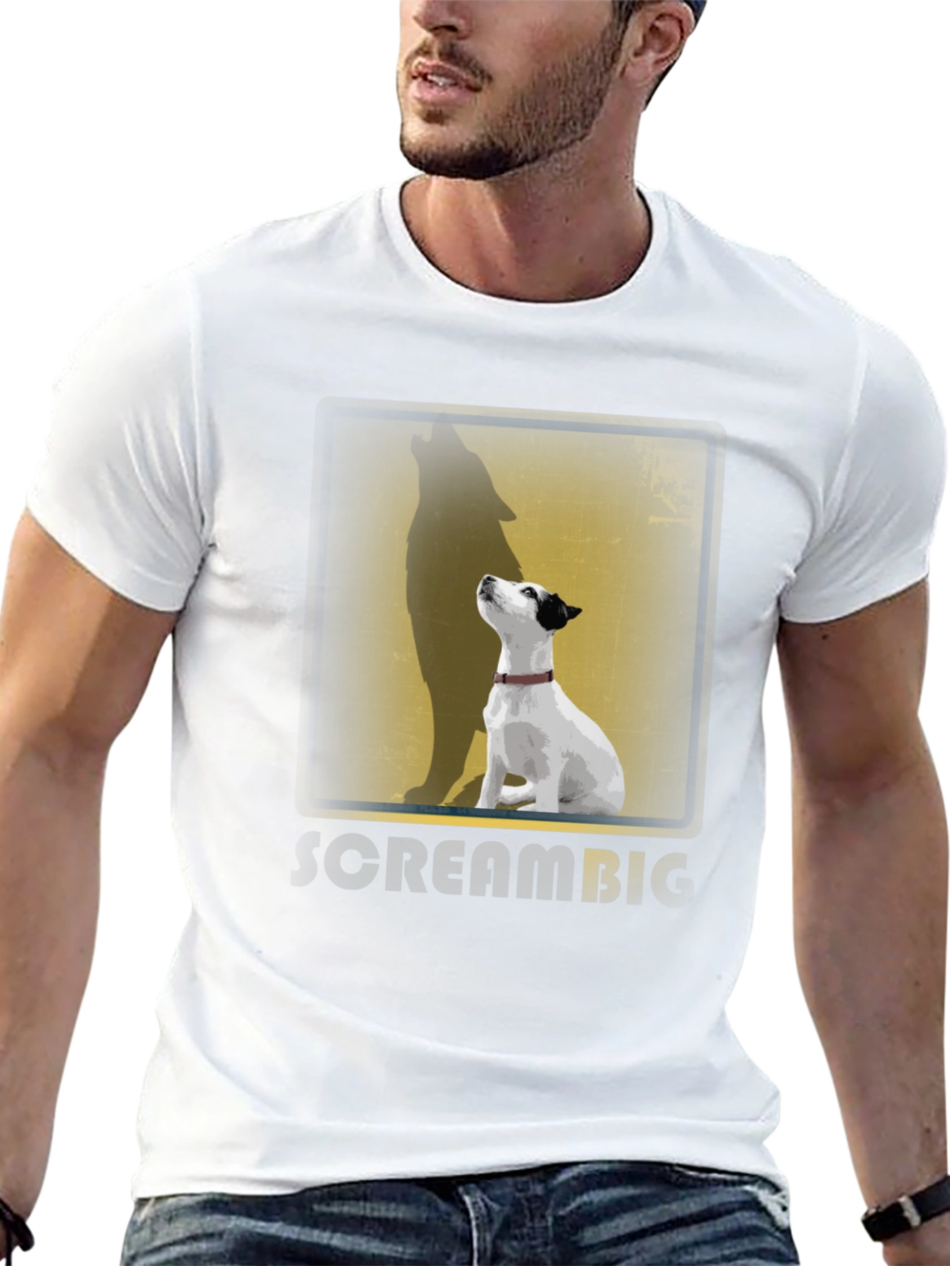 Dog Howling Wolf Shadow T-Shirt