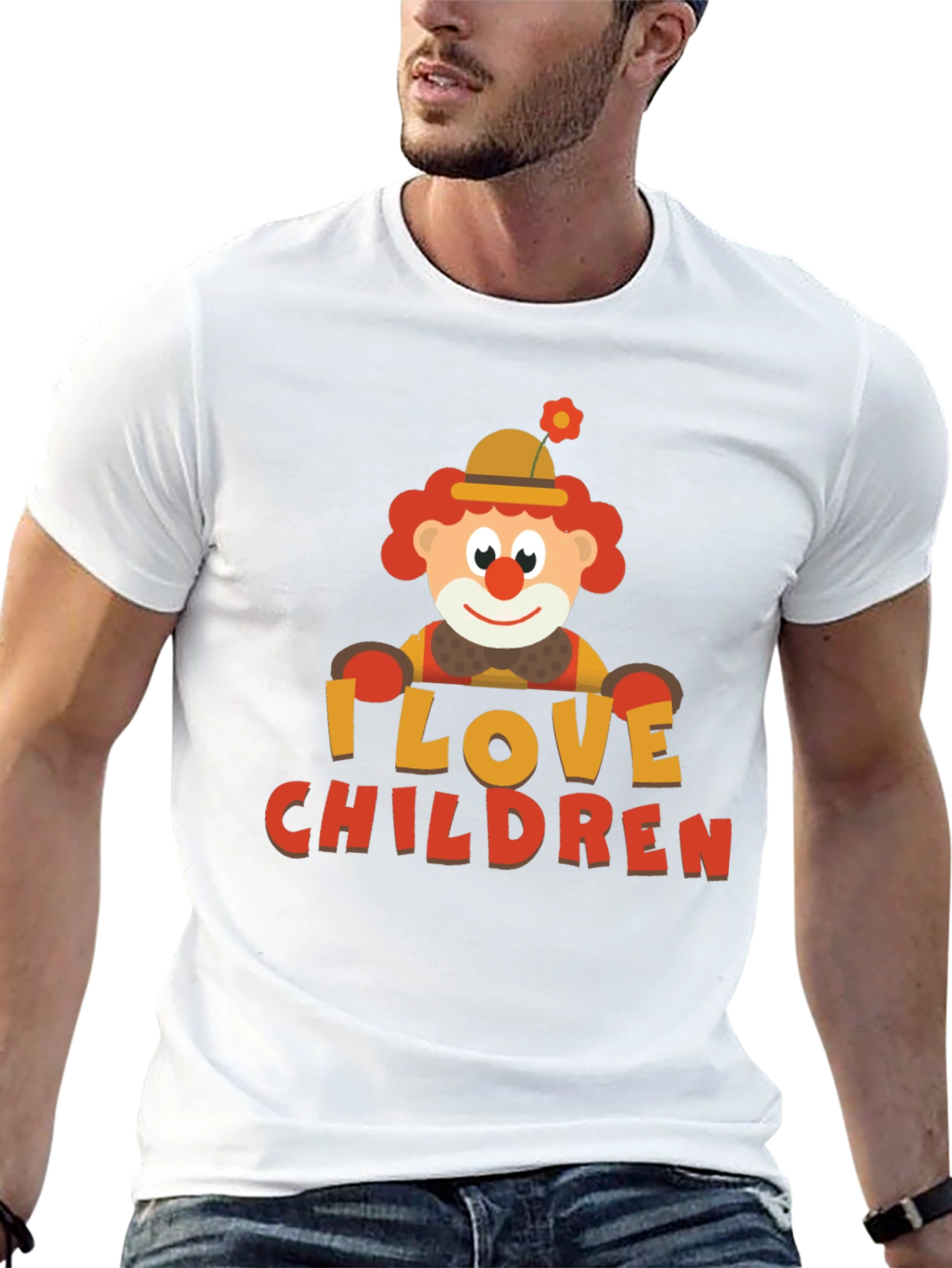I Love Children Clown Graphic Tee - Black