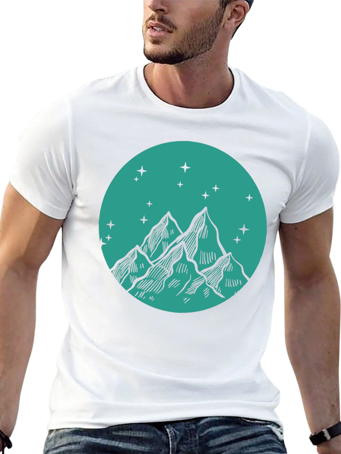 Mountain Peak Graphic Tee - Stylish Black T-Shirt