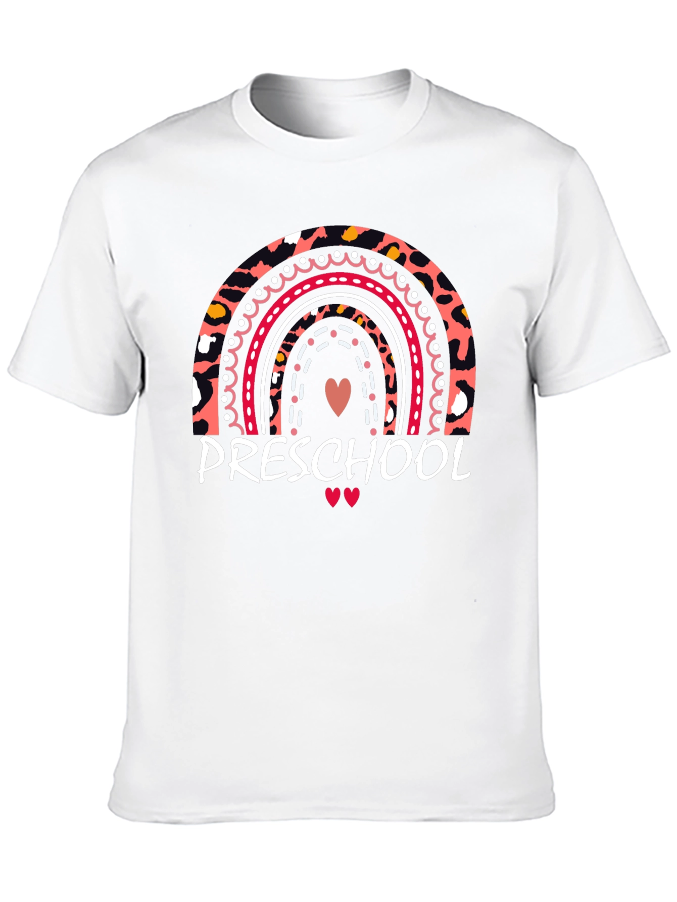 Preschool Teacher Leopard Rainbow T-Shirt