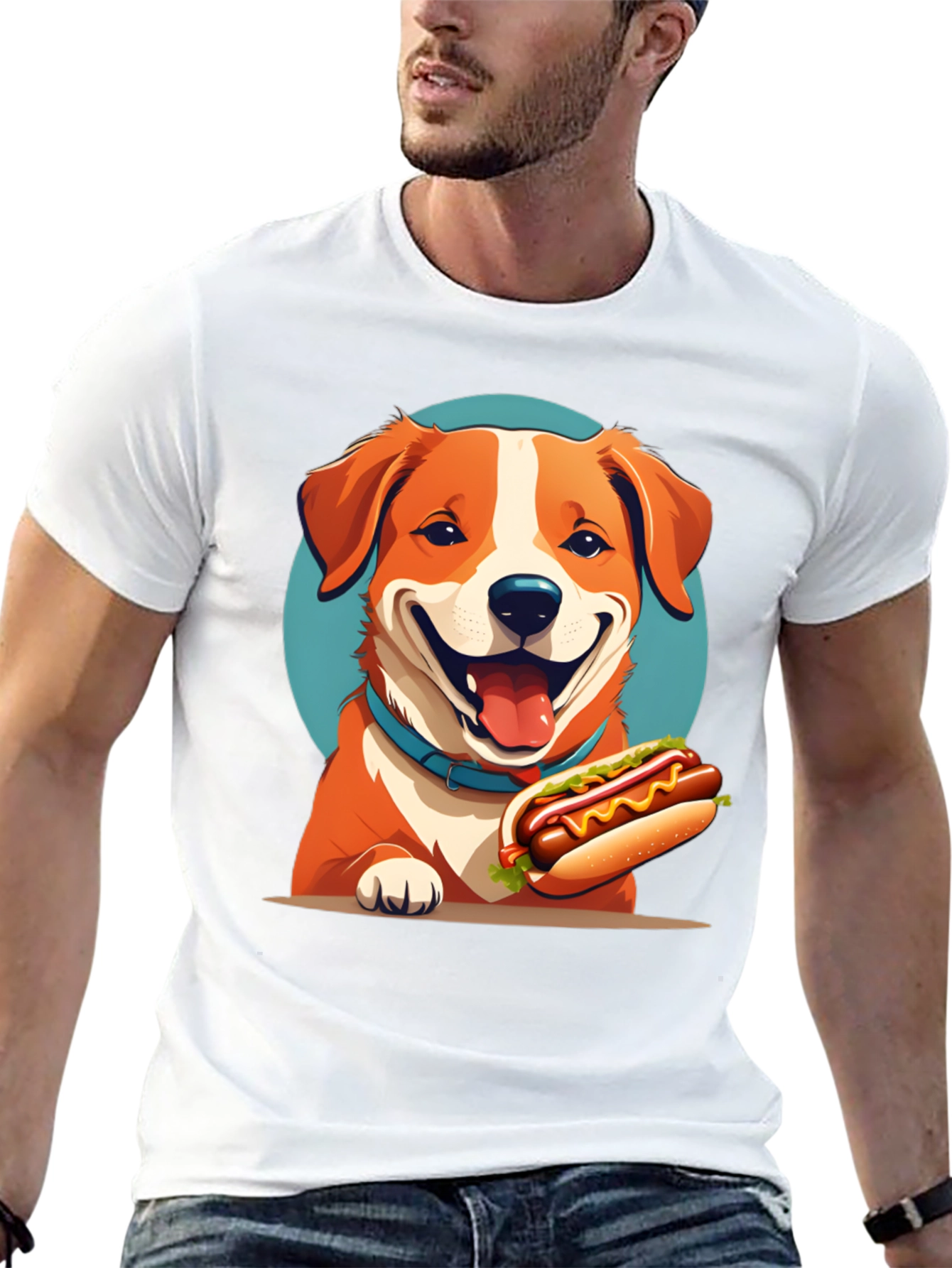 Dog & Hotdog Black T-Shirt - Cute Graphic Tee