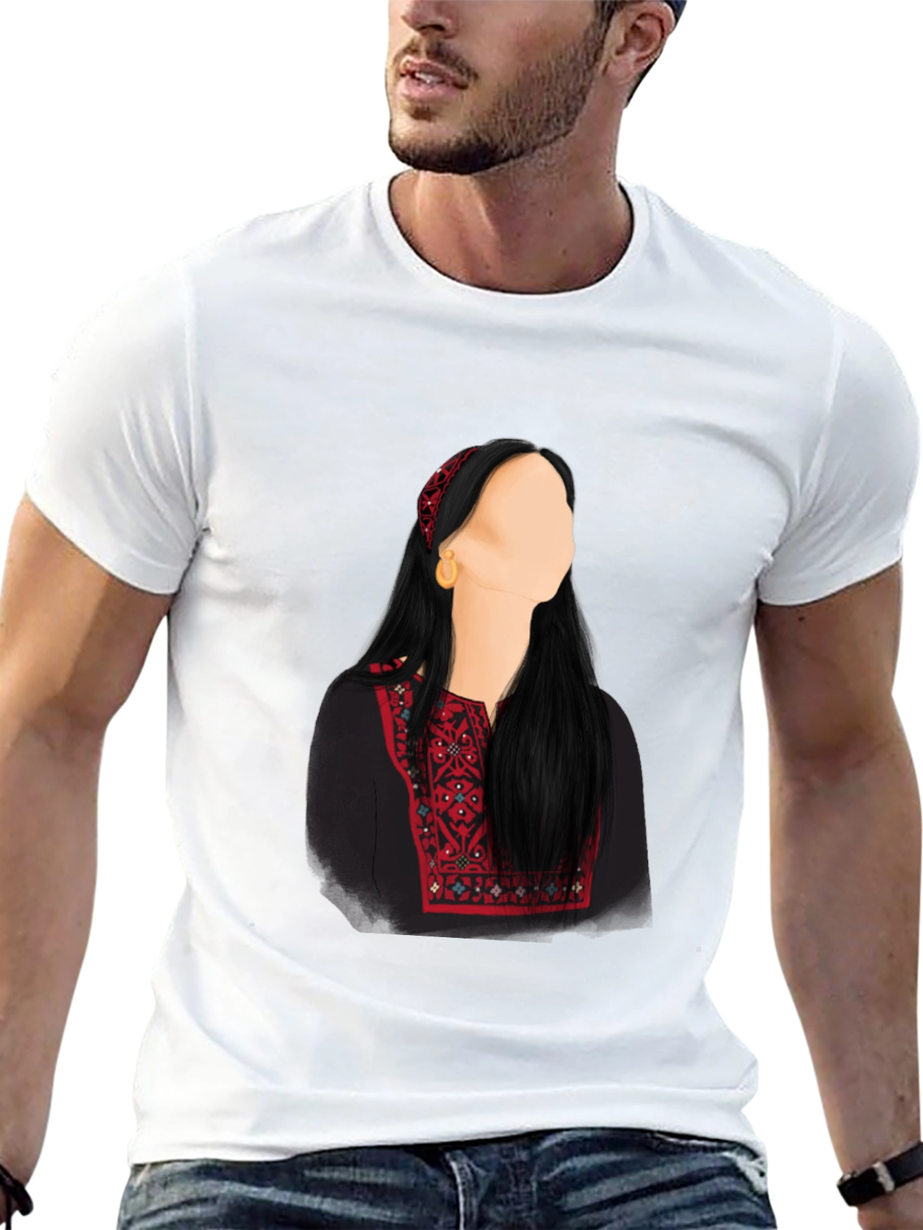 Embroidered Palestinian Thobe T-Shirt