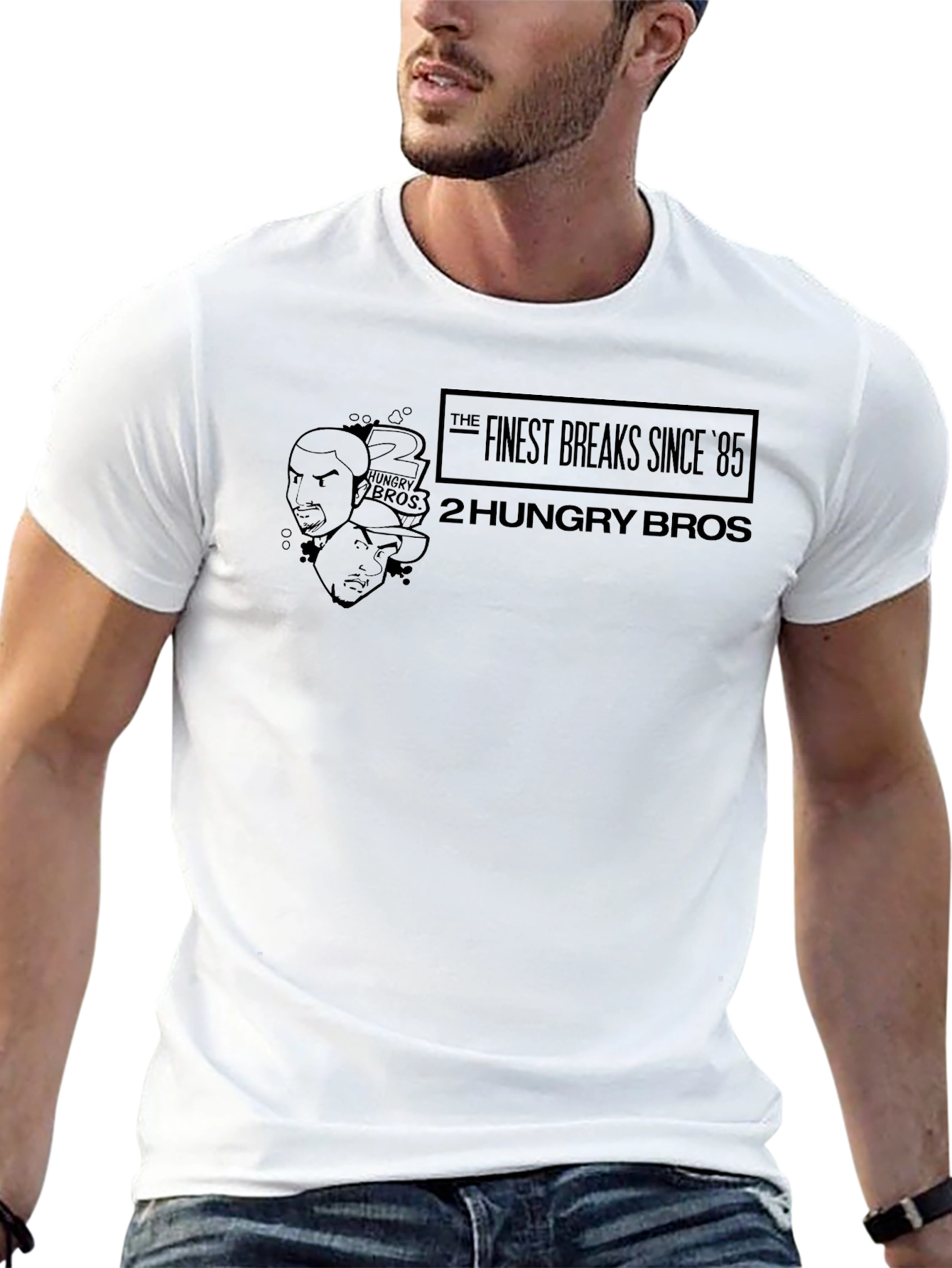 2 Hungry Bros Mens Black Graphic T-Shirt