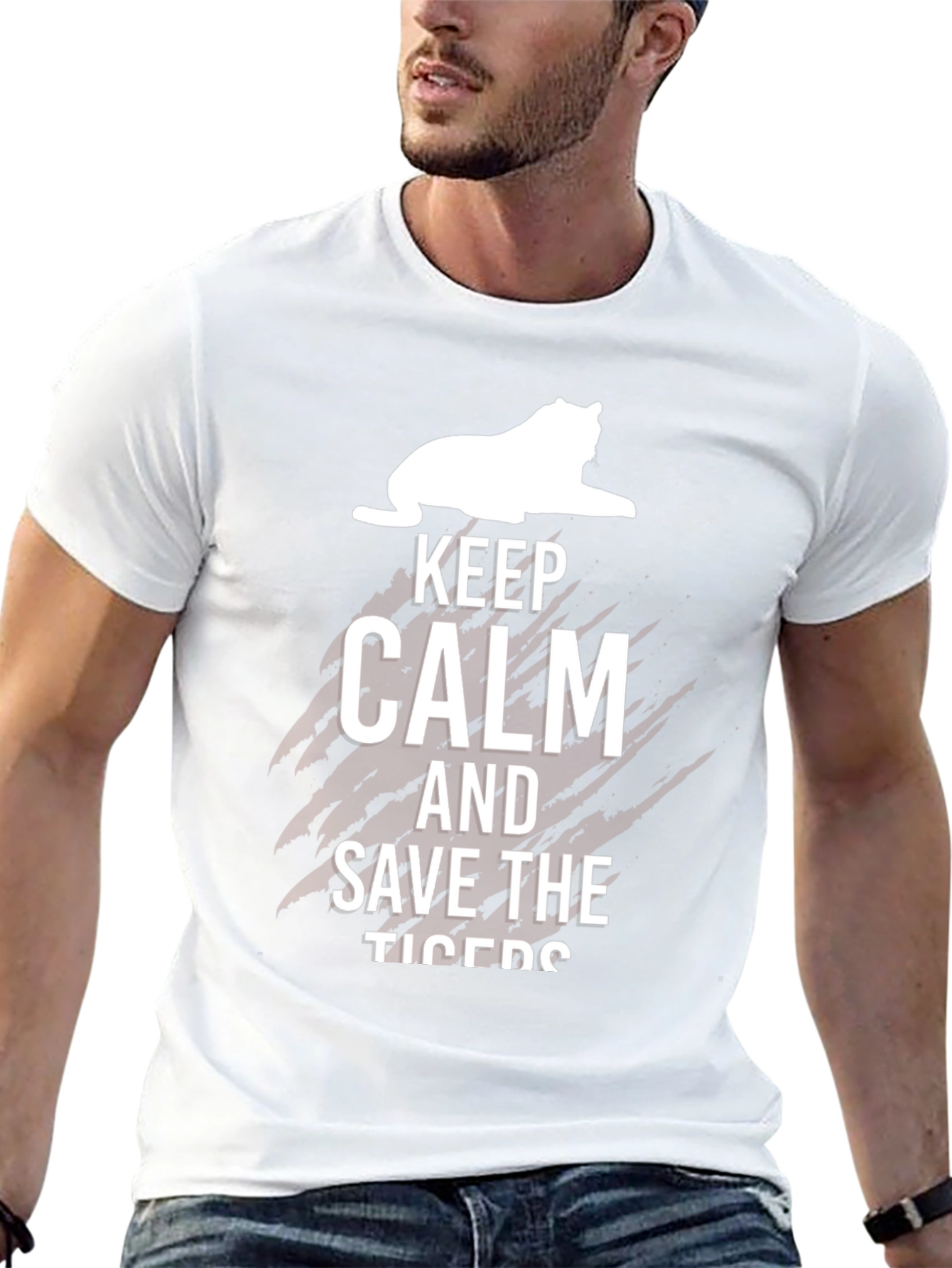 Keep Calm Save Tigers Black T-Shirt