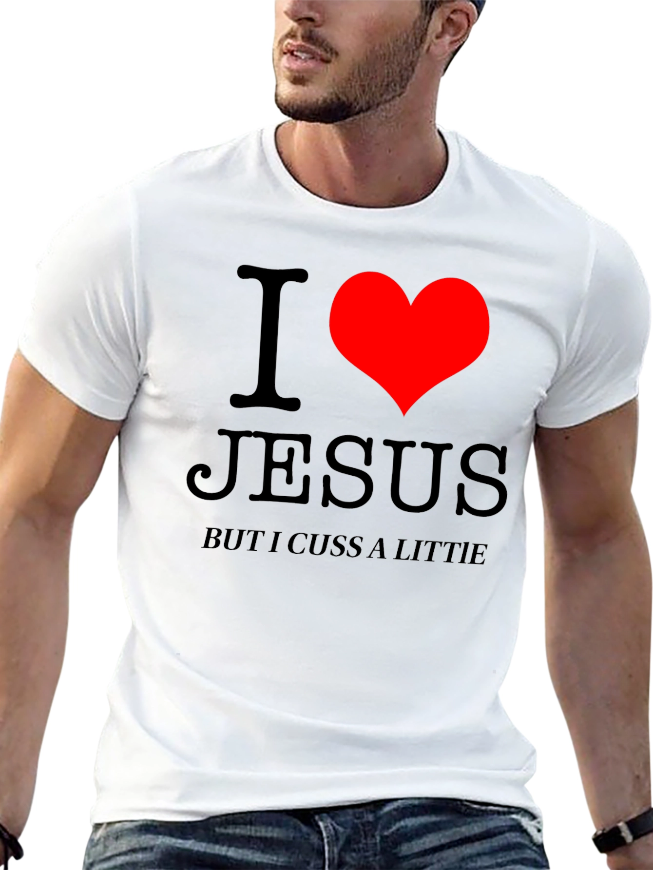 I Heart Jesus Graphic Tee - Cuss a Little