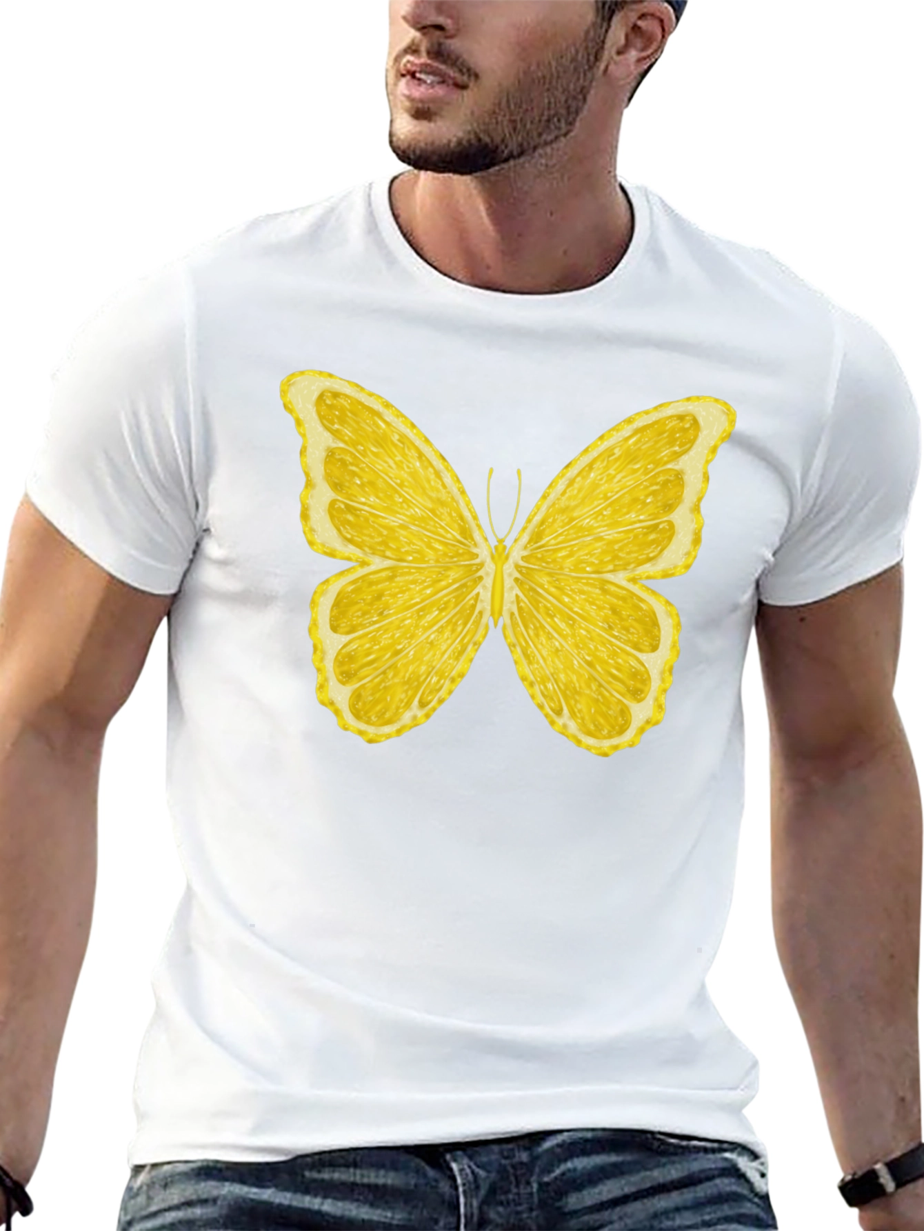 Lemon Butterfly Graphic T-Shirt