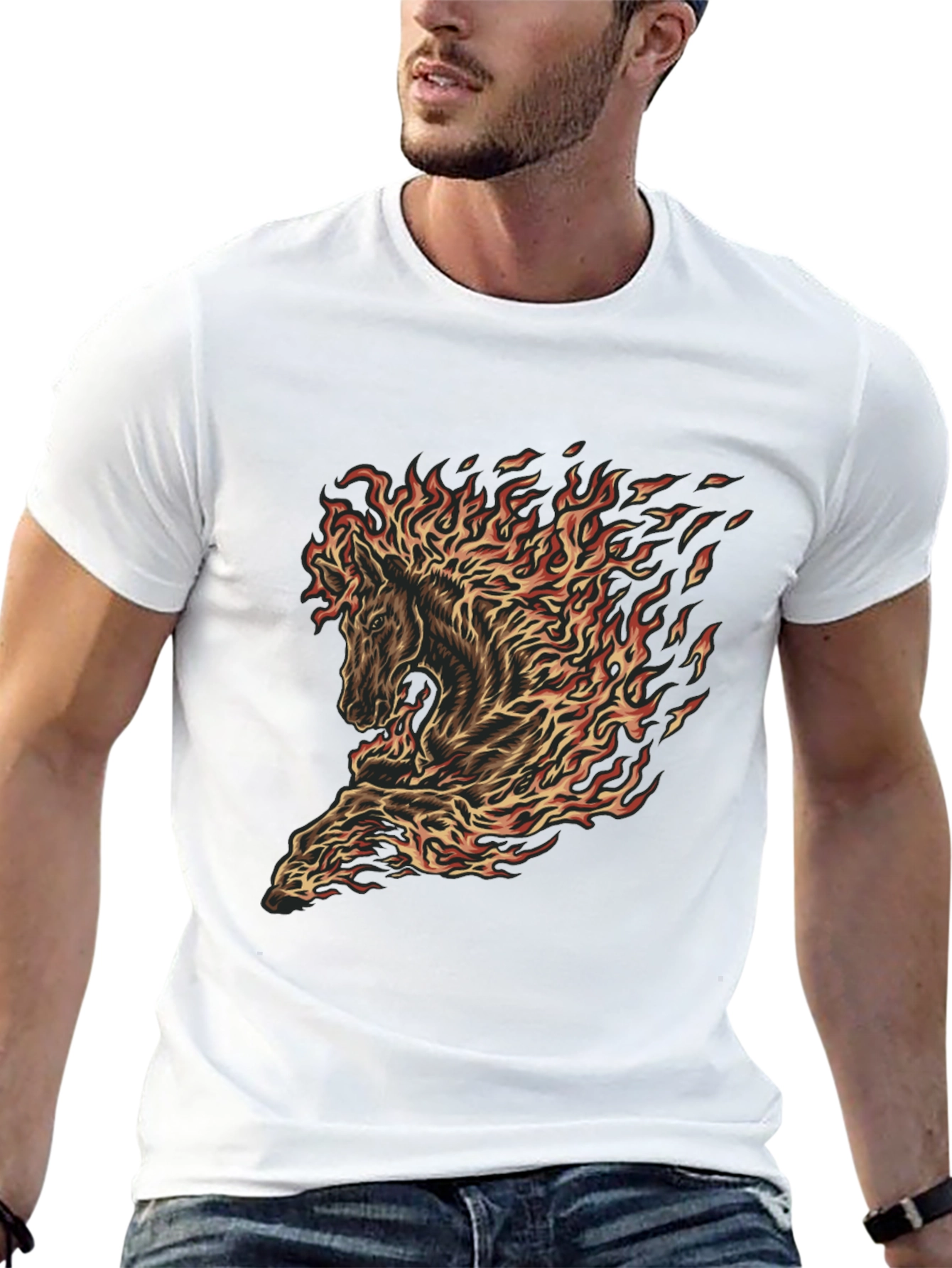 Fiery Horse Graphic Tee - Black T-Shirt