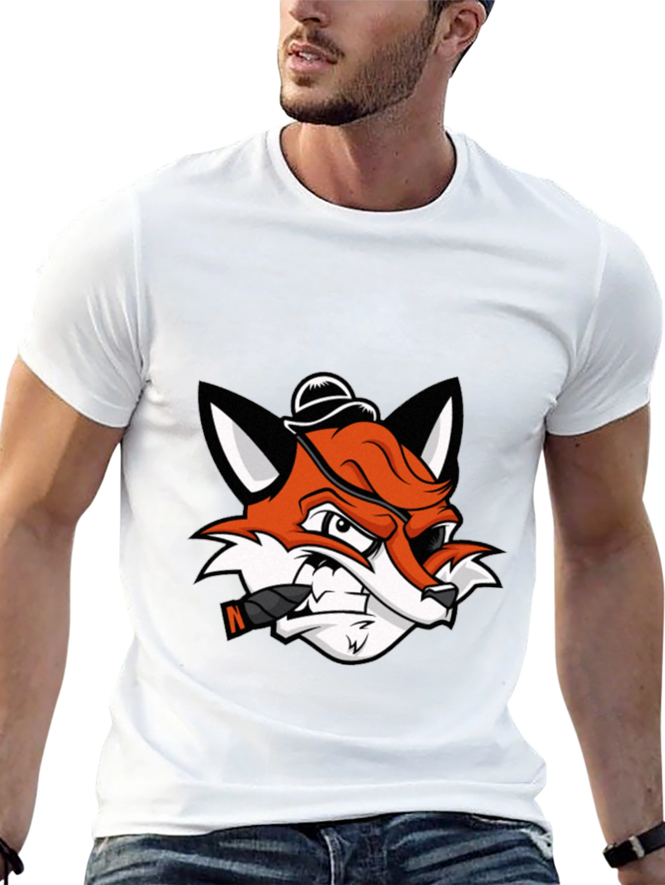 Cool Fox with Cigar Graphic Tee