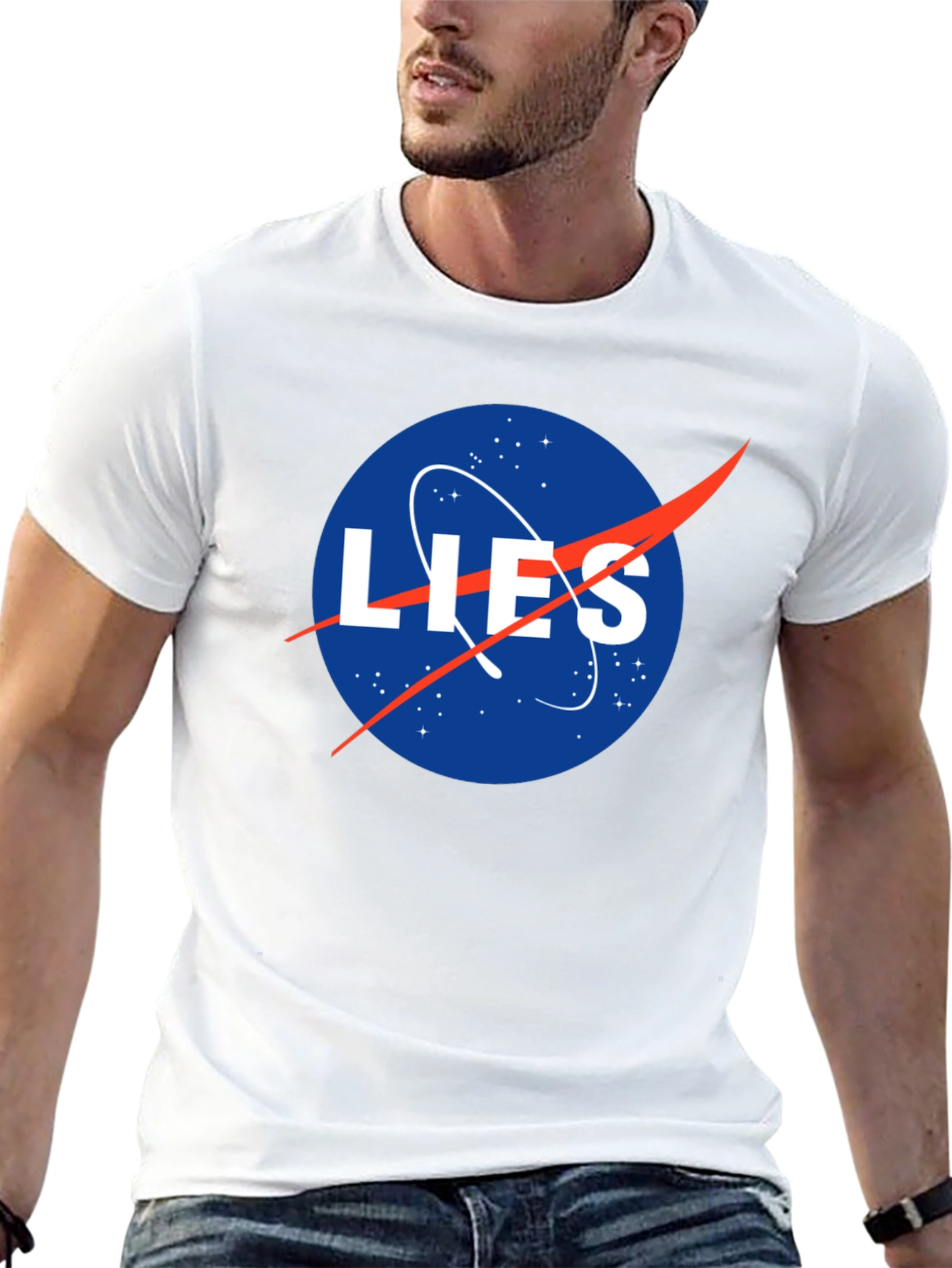 NASA LIES Spoof Graphic T-Shirt