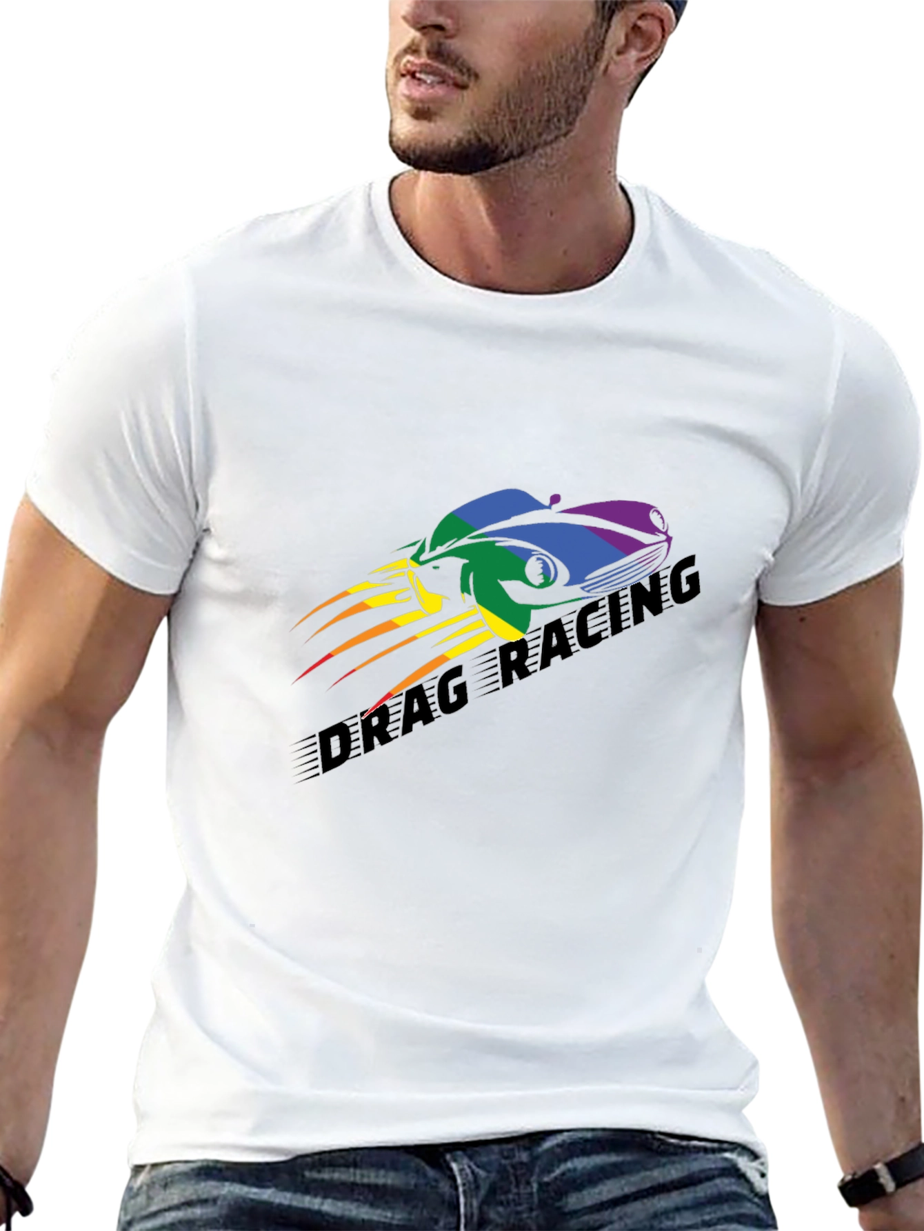 Drag Racing Pride T-Shirt - Black Car Design