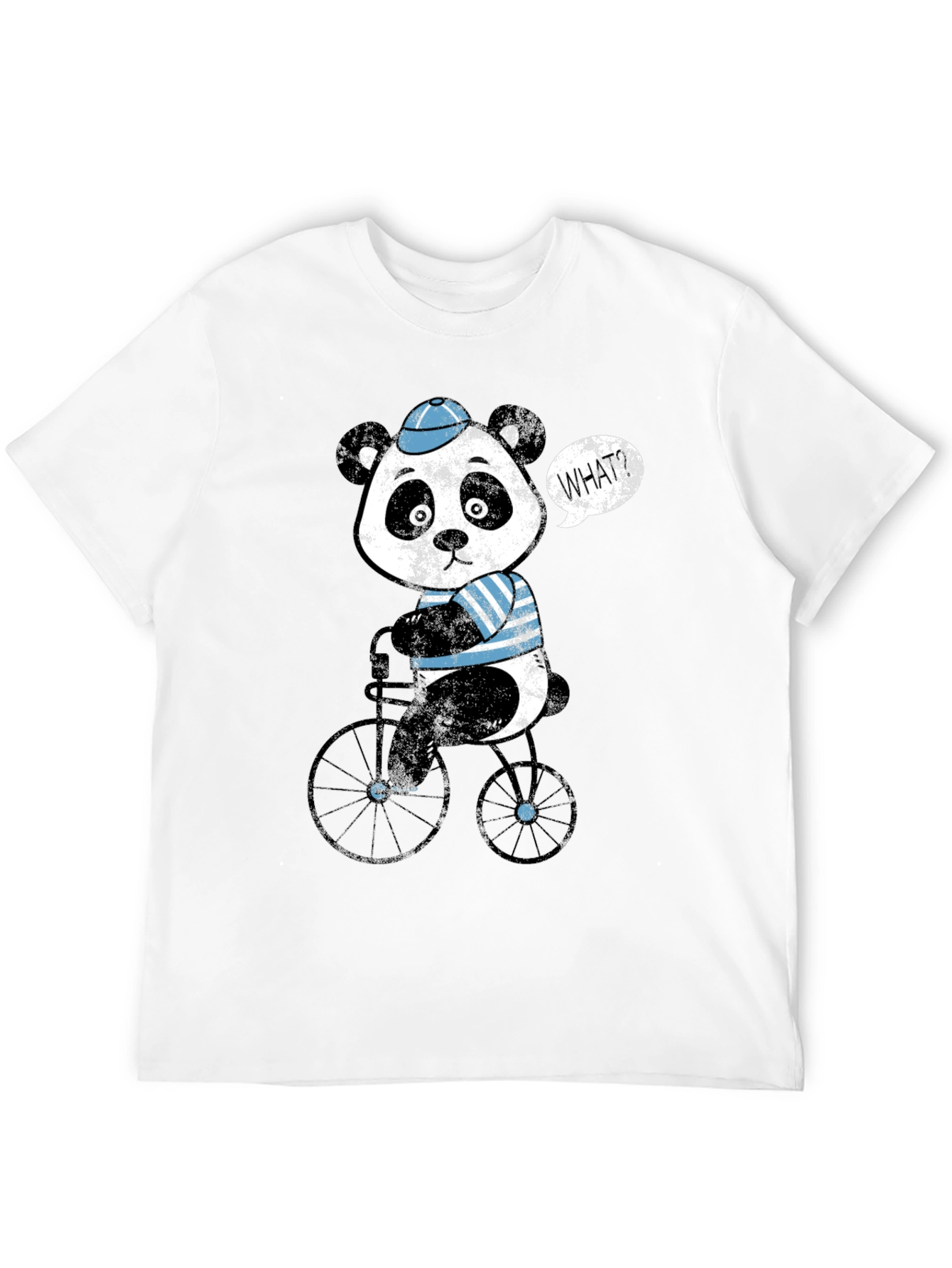 Panda on Bike Graphic Tee - Black T-Shirt