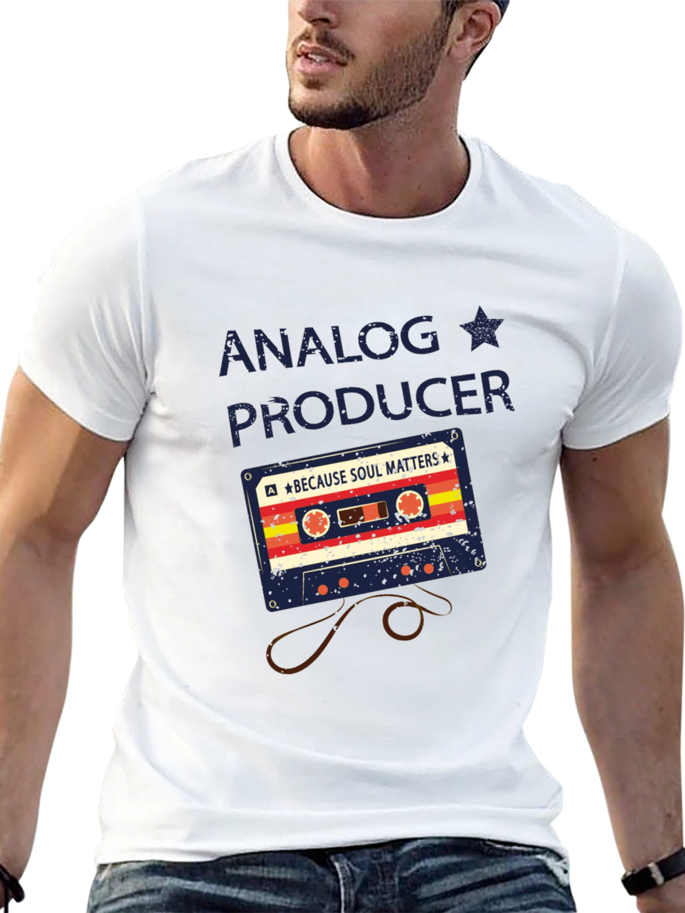Analog Producer Cassette Tape Graphic T-Shirt