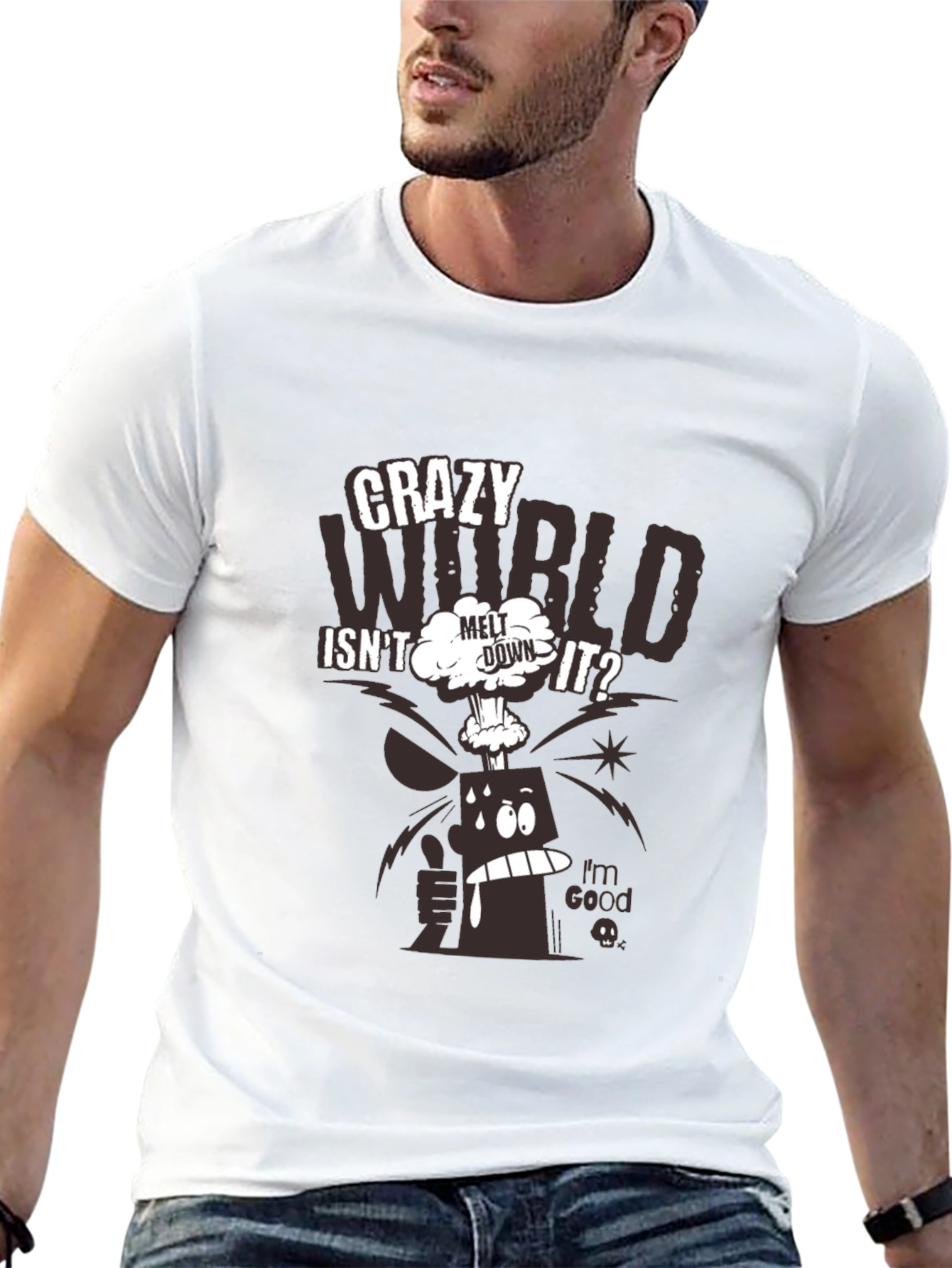 Crazy World Graphic Print T-Shirt