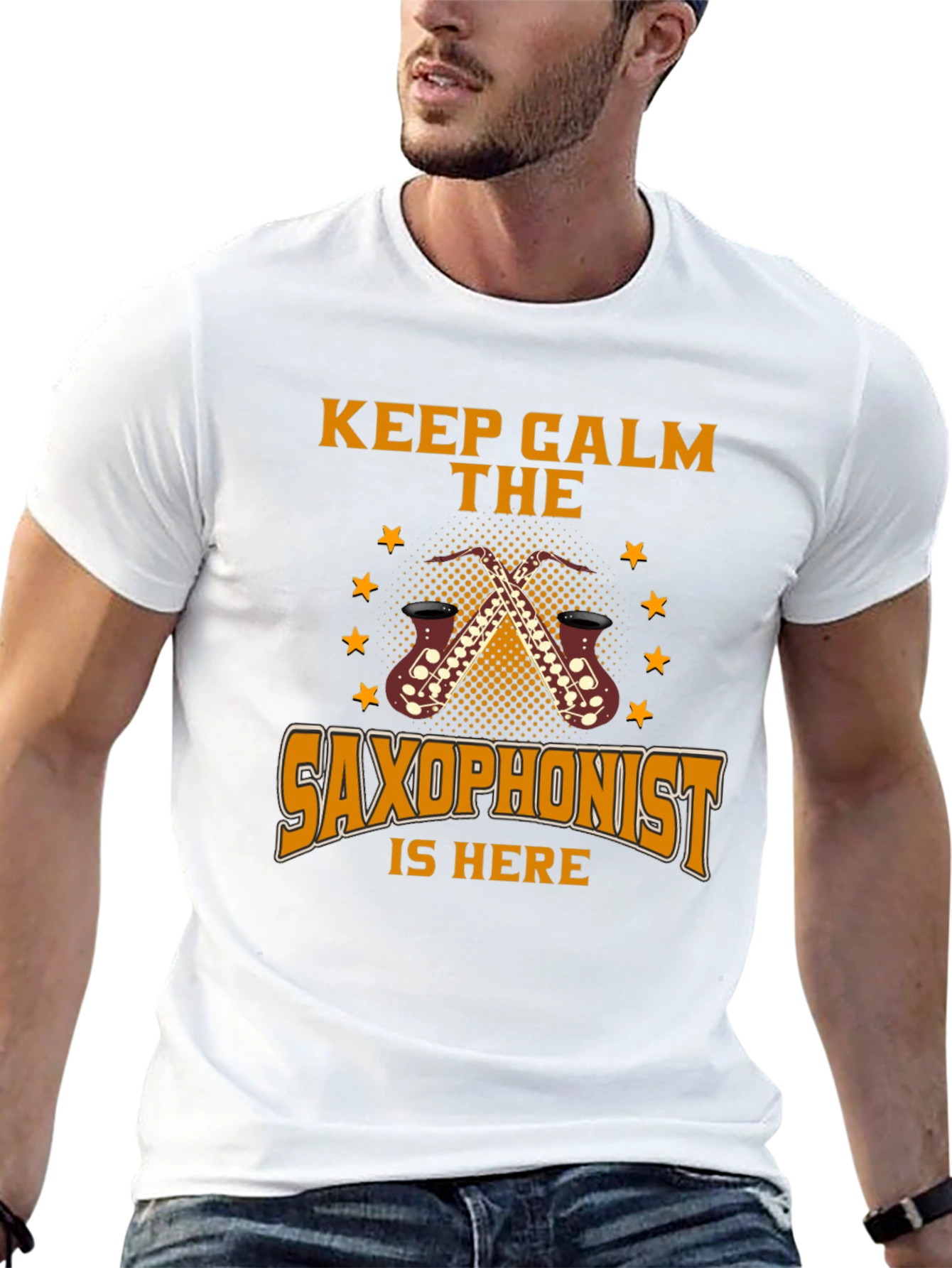 Keep Calm Saxophonist T-Shirt - Black