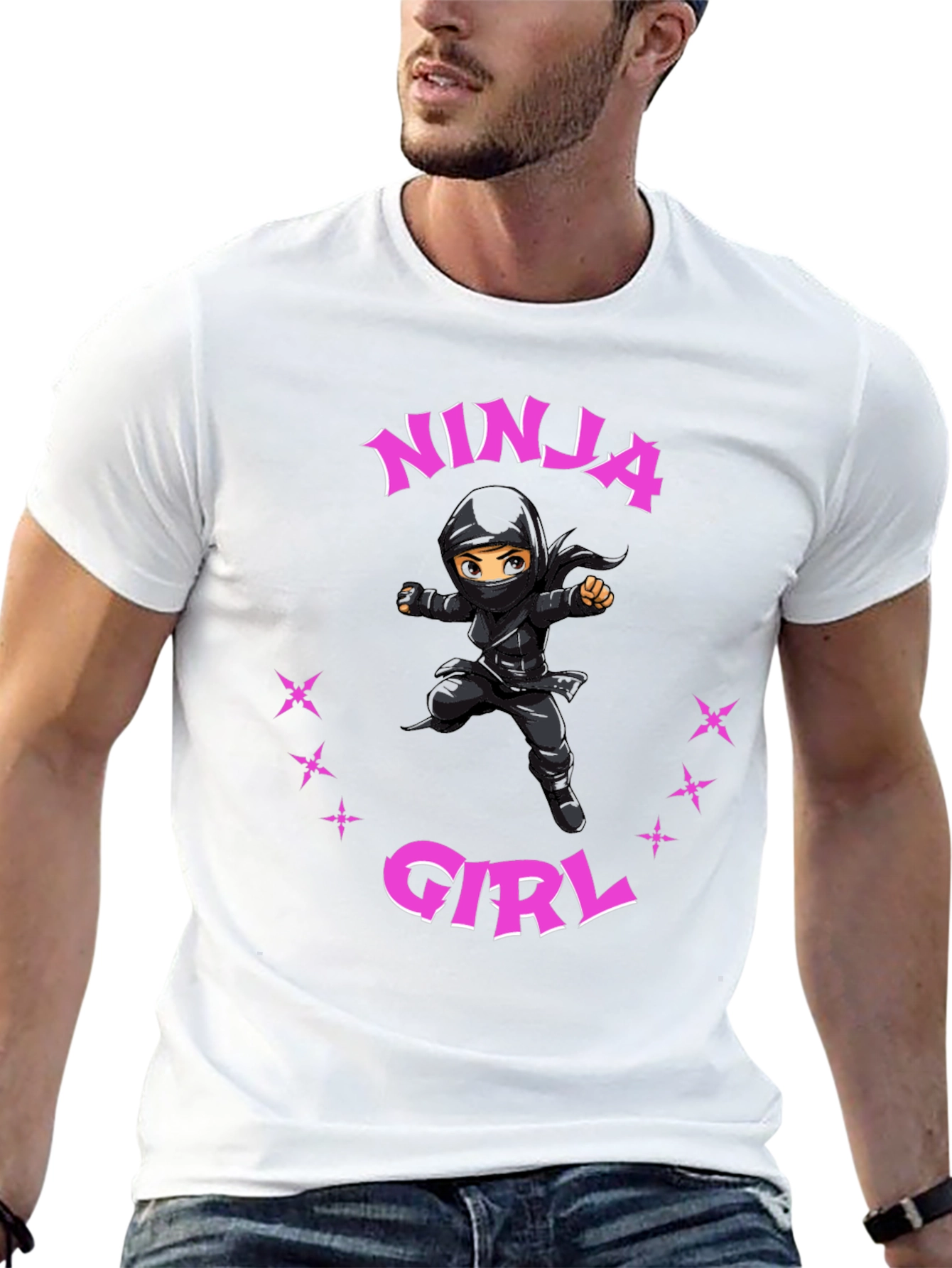 Ninja Girl Graphic Tee - Unisex Black T-Shirt