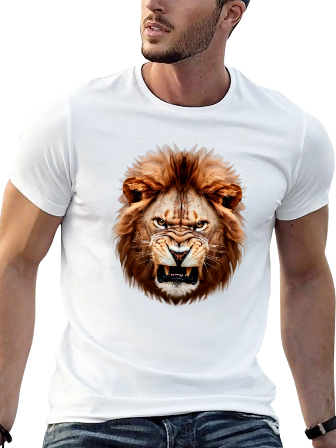 Roaring Lion Graphic T-Shirt - Bold Animal Print