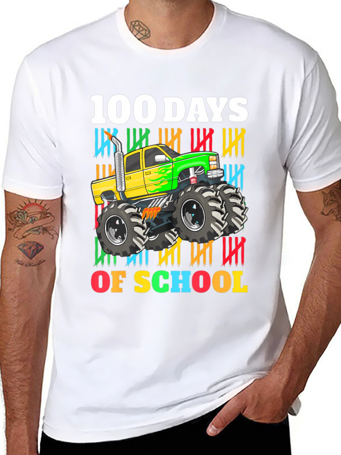 100 Days of School Monster Truck Kids T-Shirt